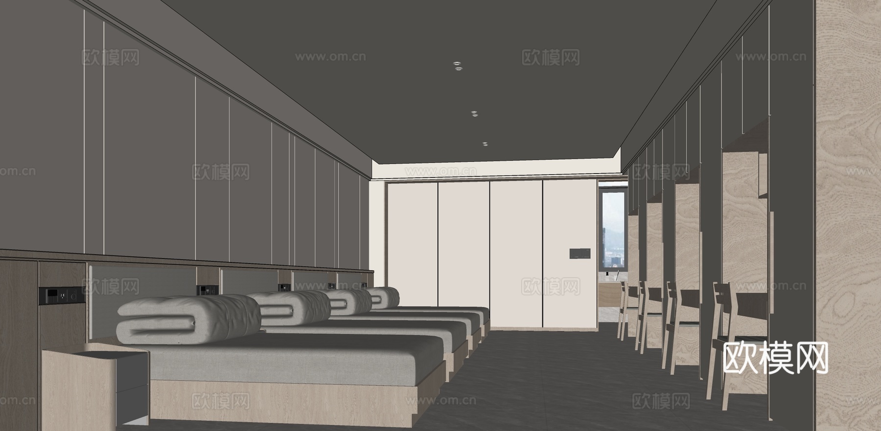 现代员工宿舍 学校宿舍su模型