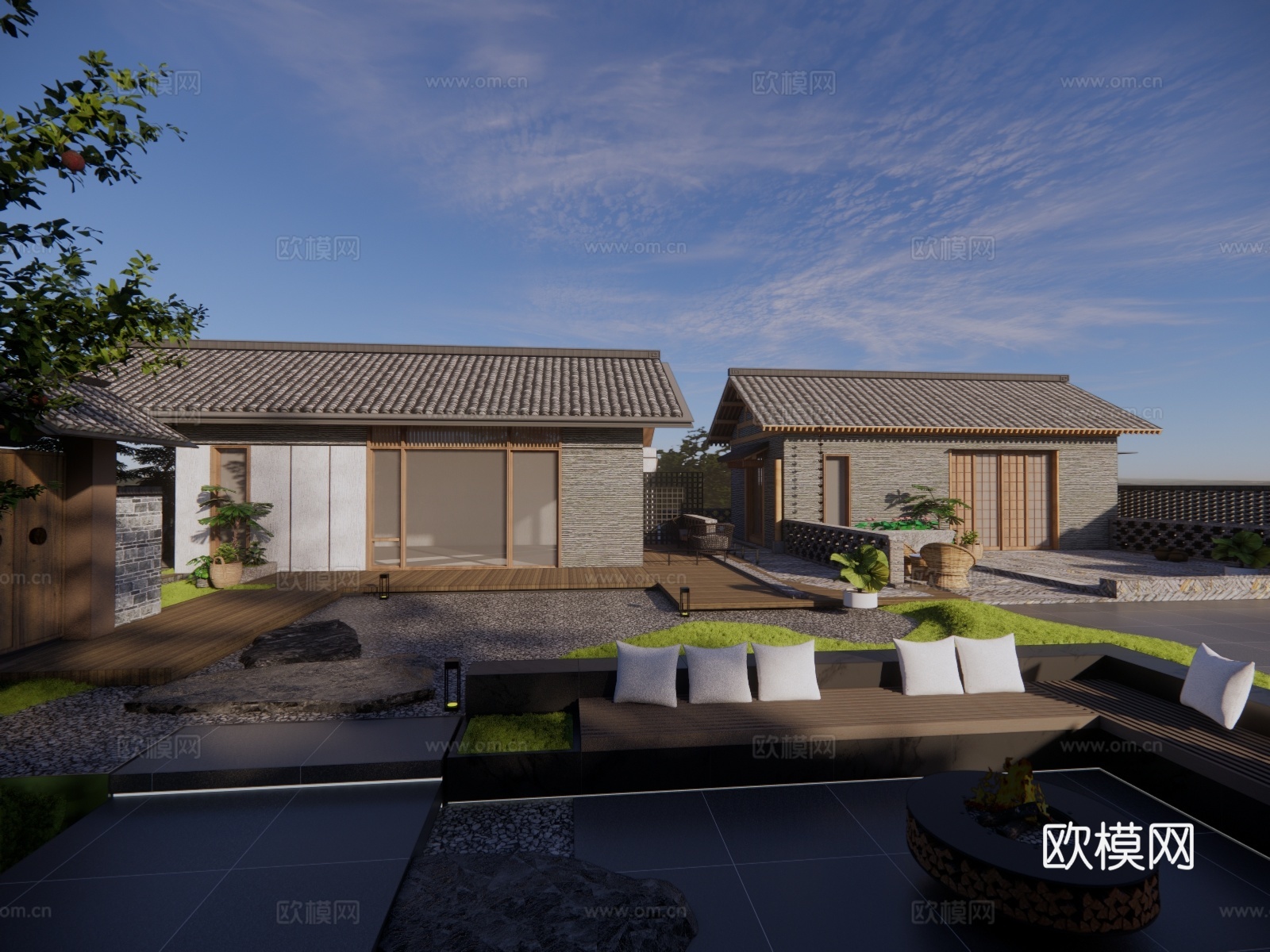 民宿建筑 平地民宿建筑su模型