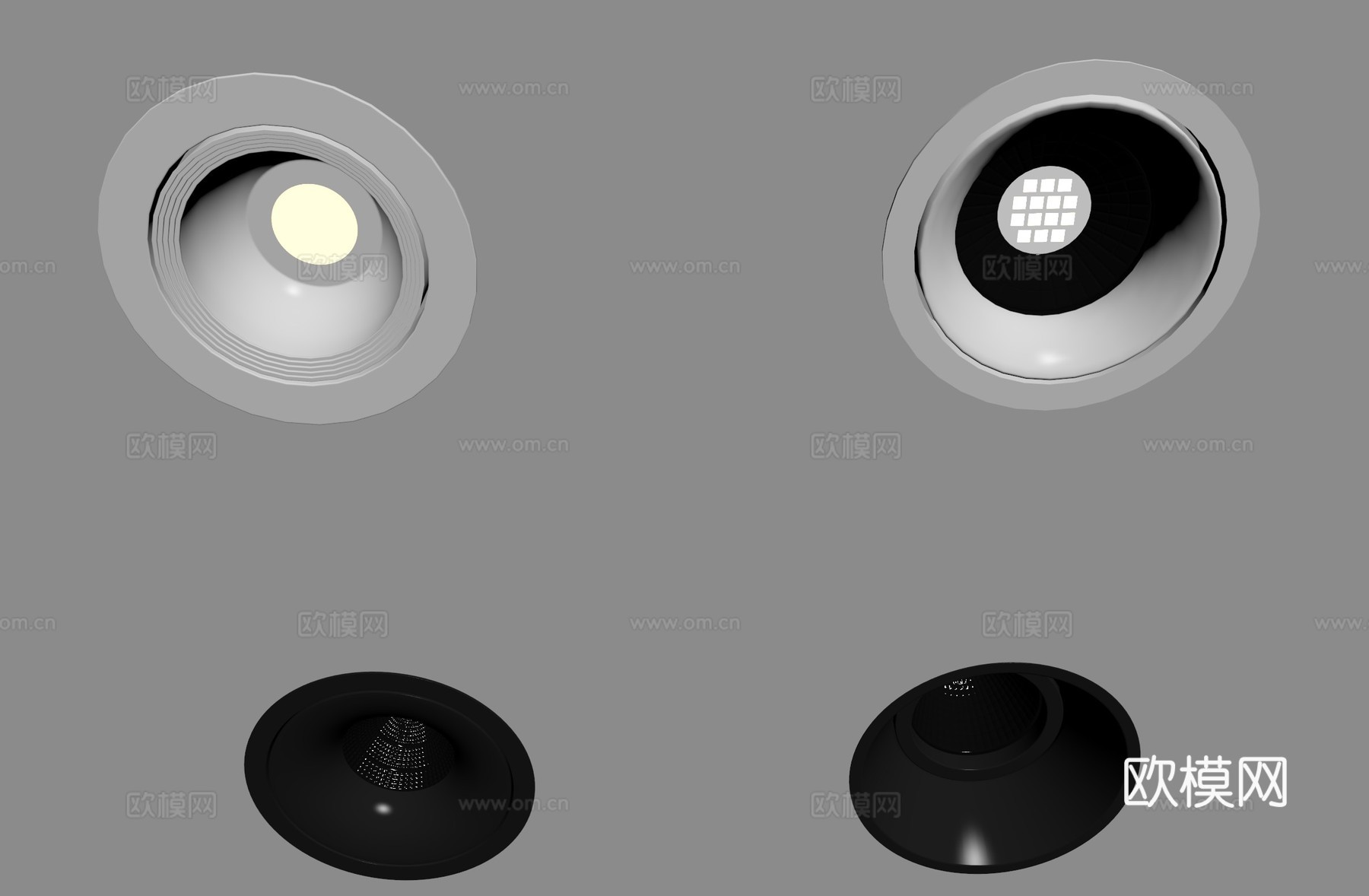 现代筒灯 射灯su模型