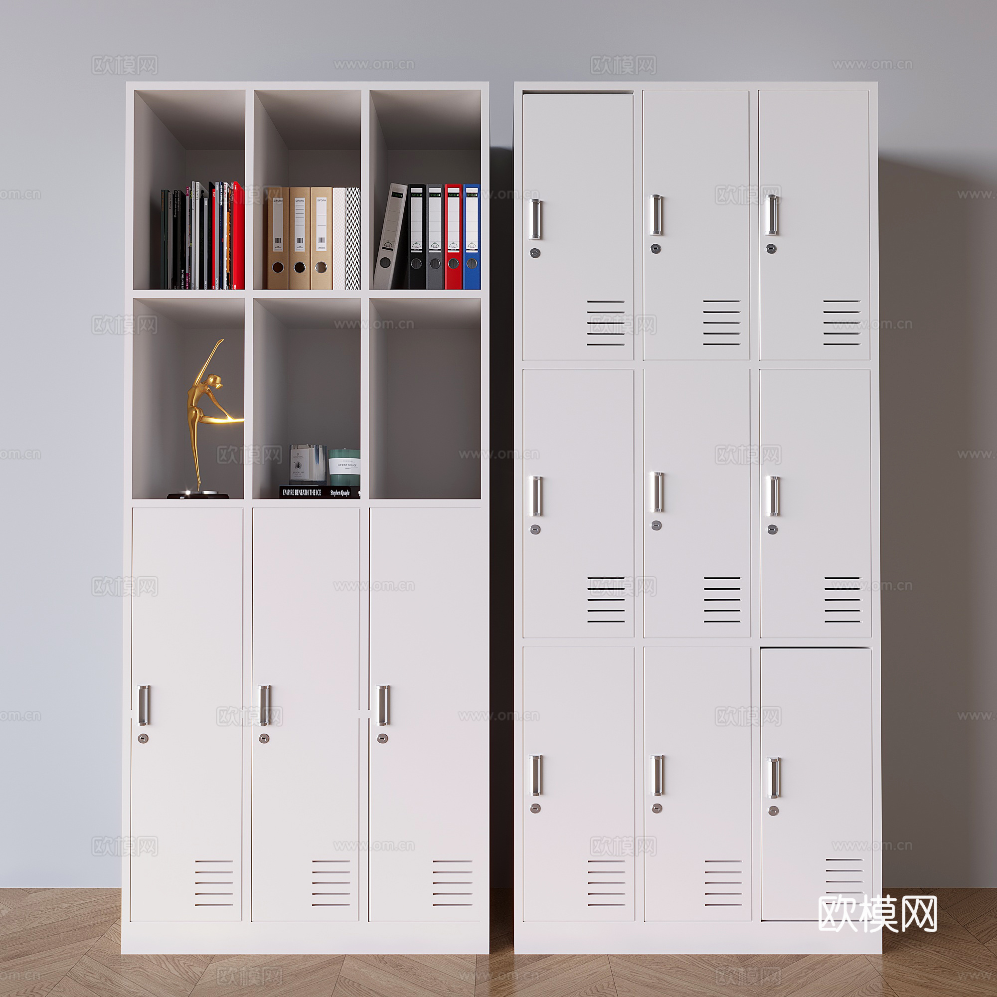 档案柜文件资料柜 办公室铁皮柜 档案盒3d模型