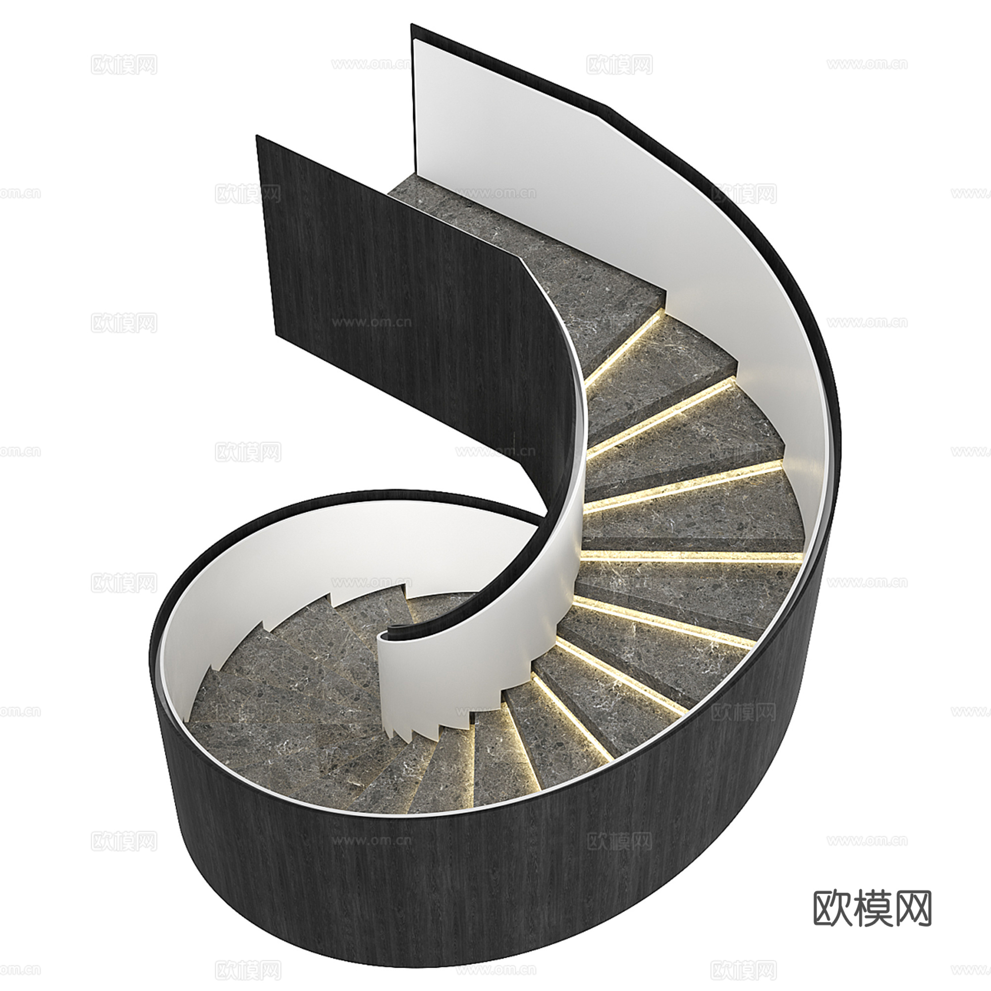 现代旋转楼梯3d模型