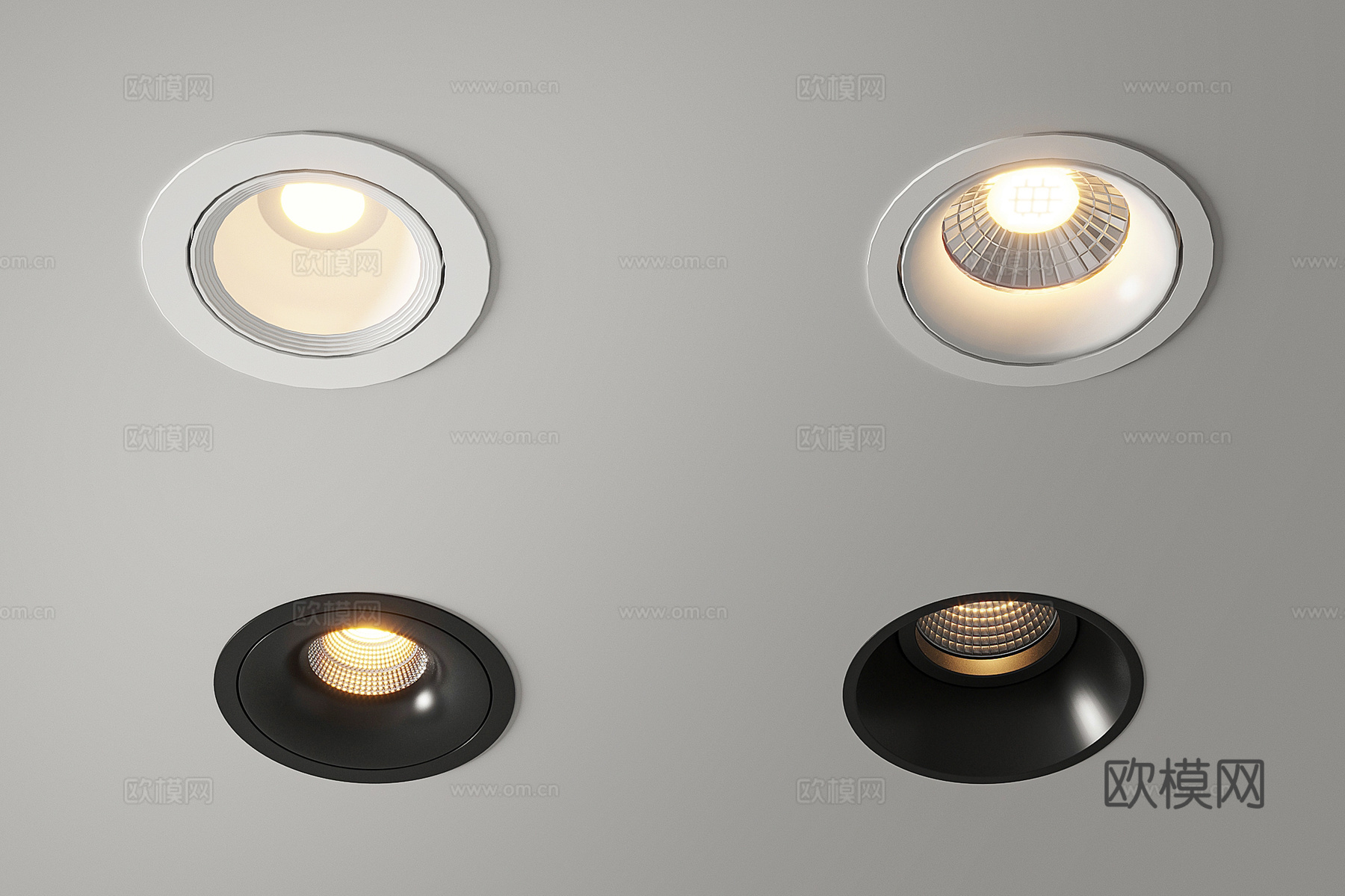 现代筒灯 射灯su模型