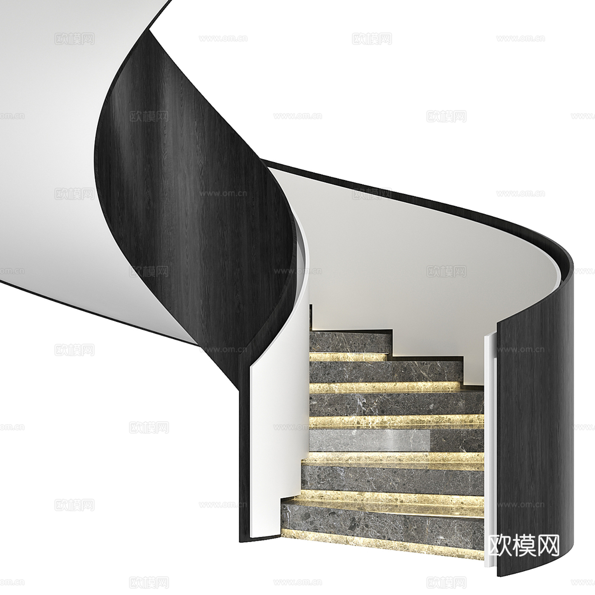 现代旋转楼梯3d模型