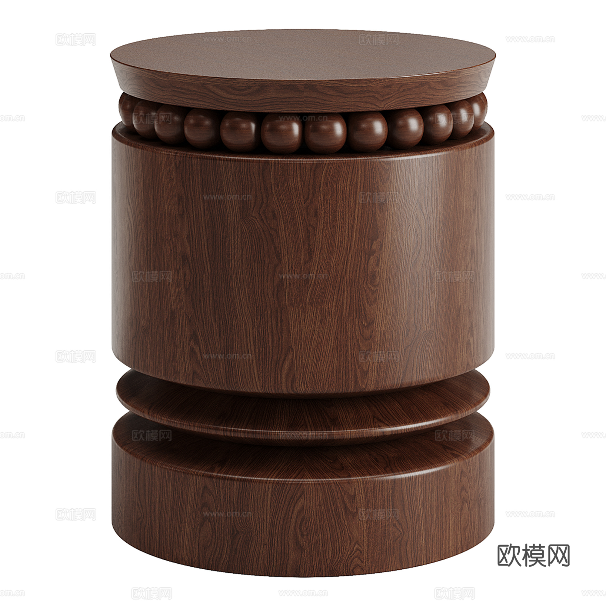 木质沙发凳 矮凳 圆凳su模型