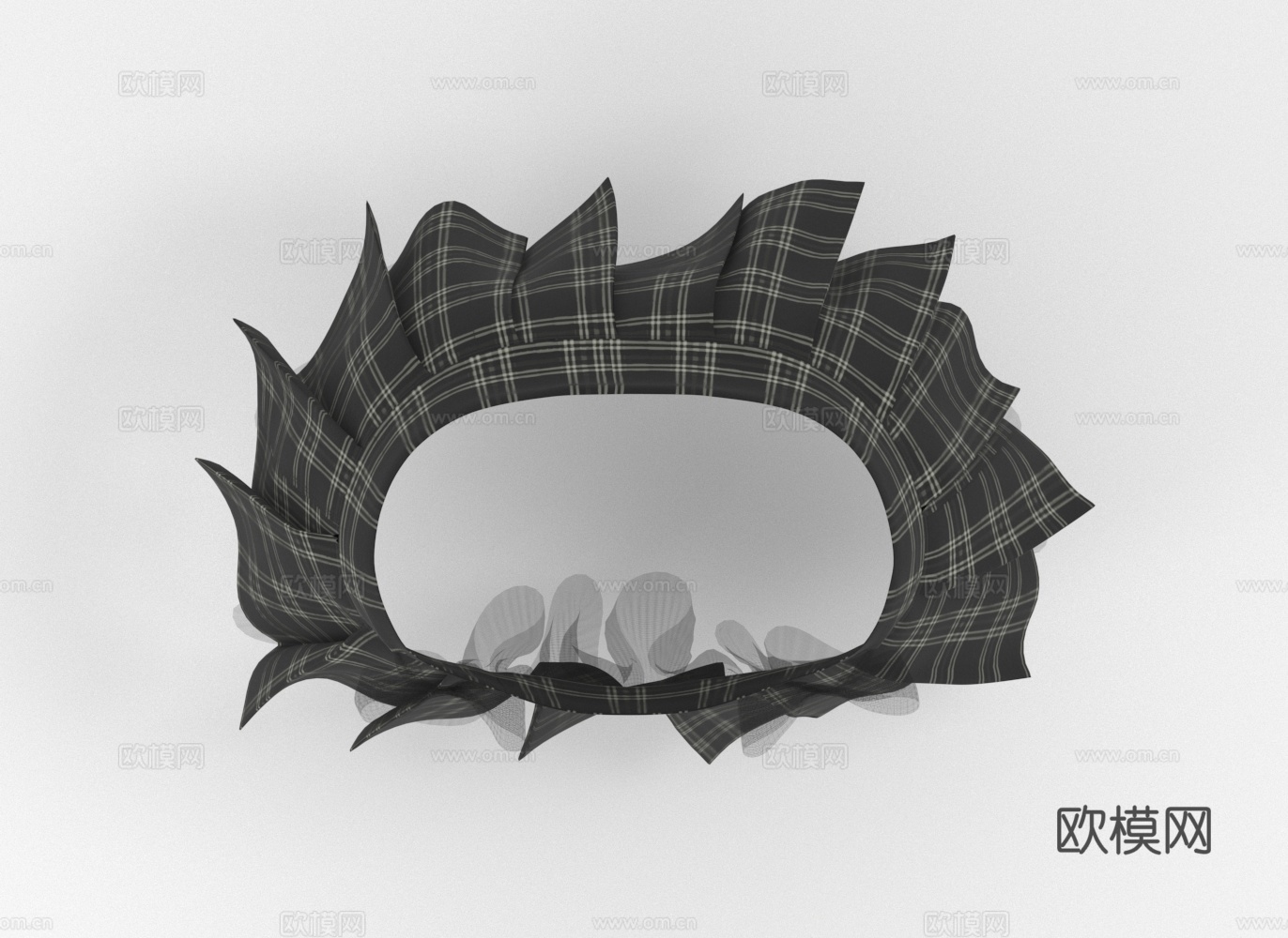 格子纱裙 裙子3d模型