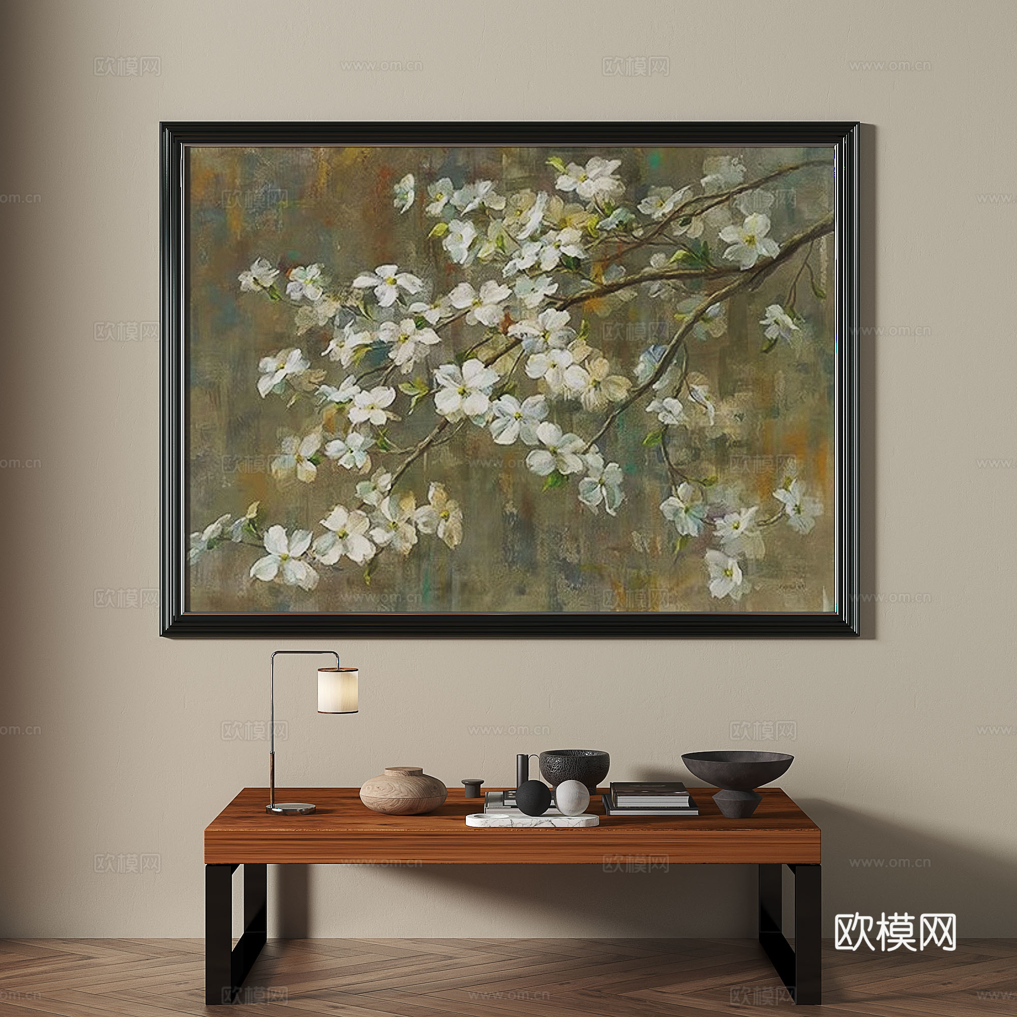 中古，复古，装饰画3d模型