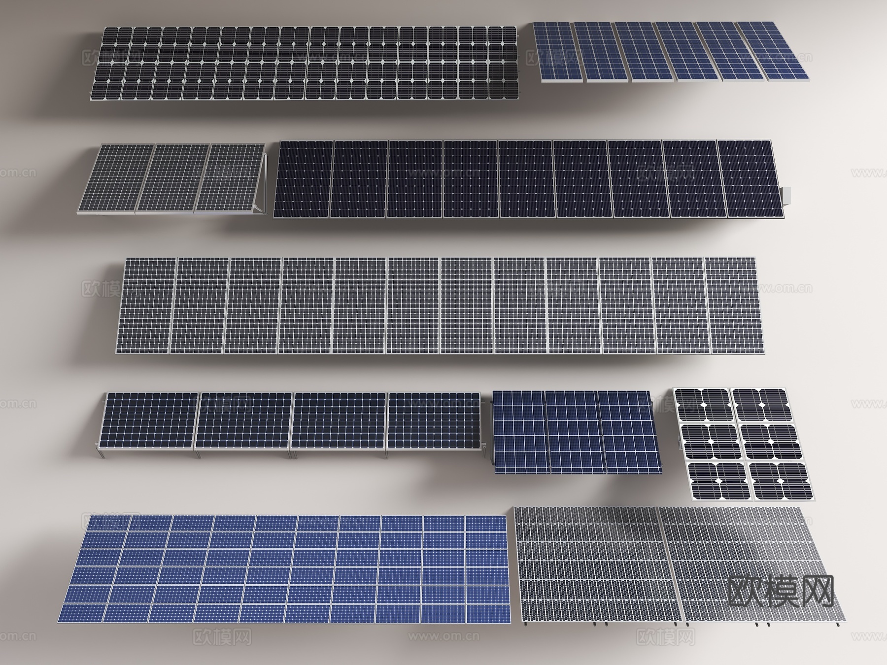 太阳能板 光伏板 太阳能设备 工业设备 绿色能源 太阳能发电su模型