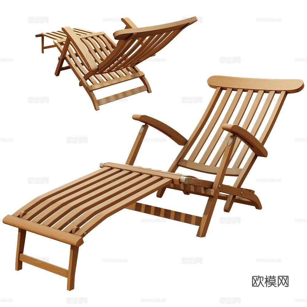 Traditional 现代躺椅 户外躺椅 北欧躺椅 原木躺su模型
