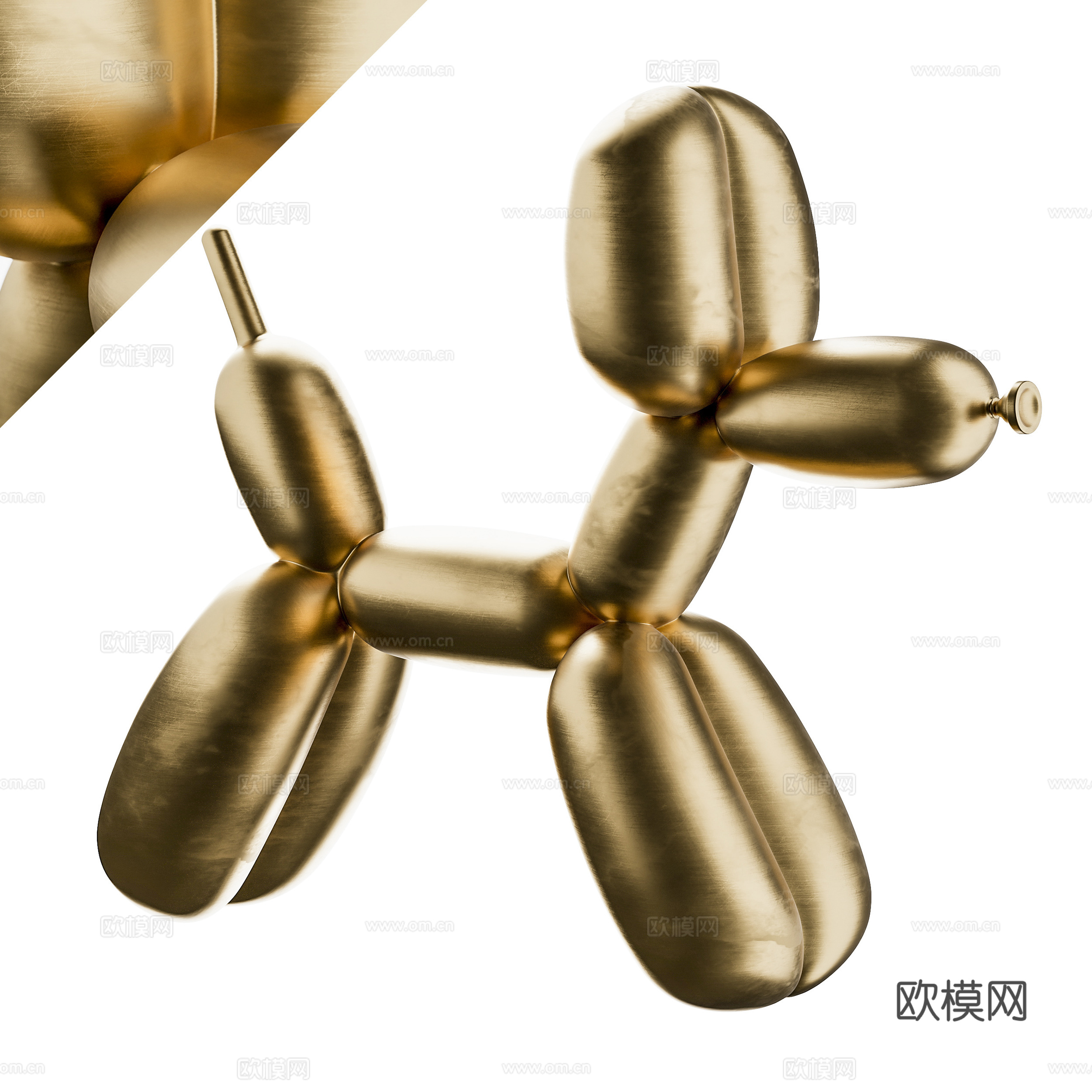 现代气球狗玩具su模型