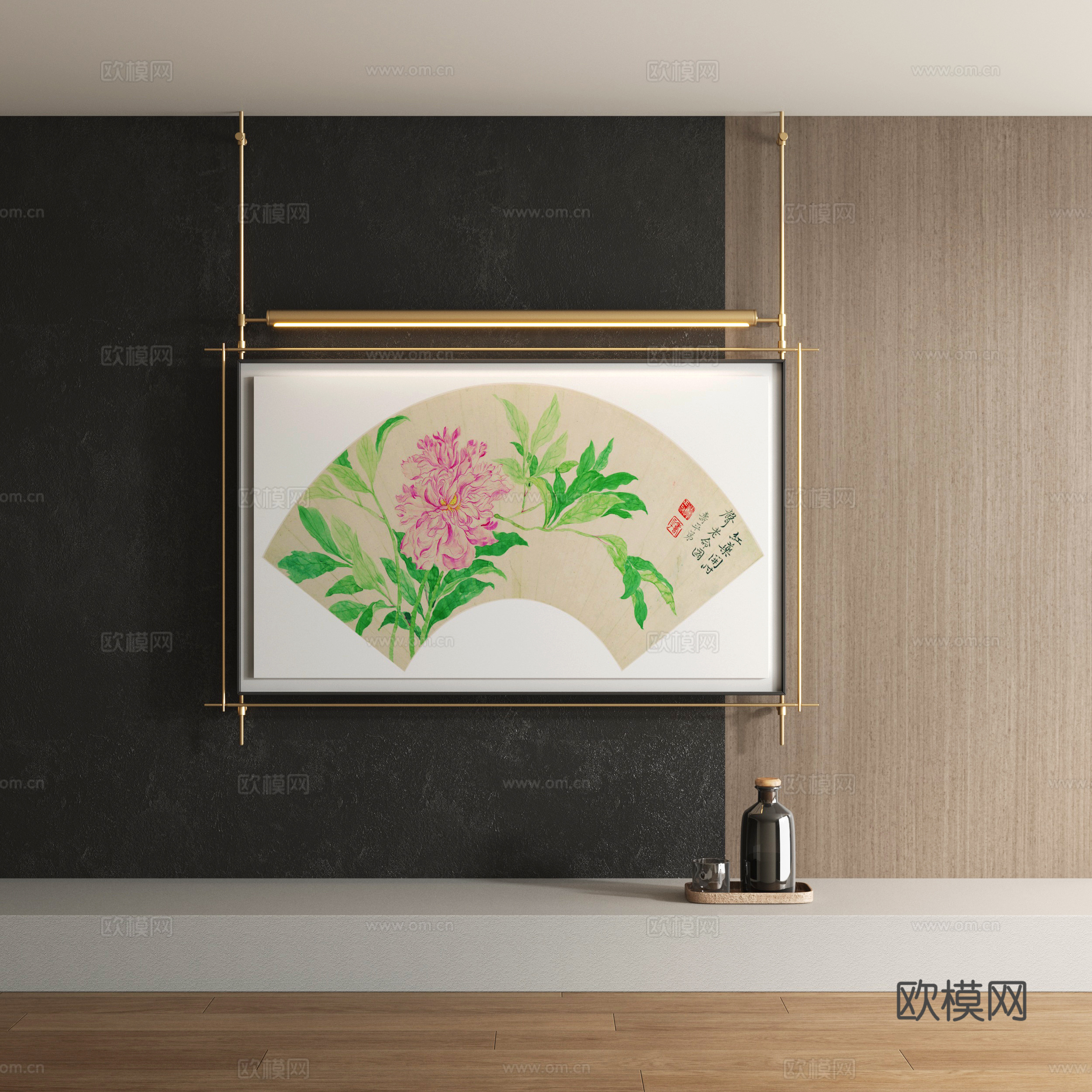 新中式装饰画su模型
