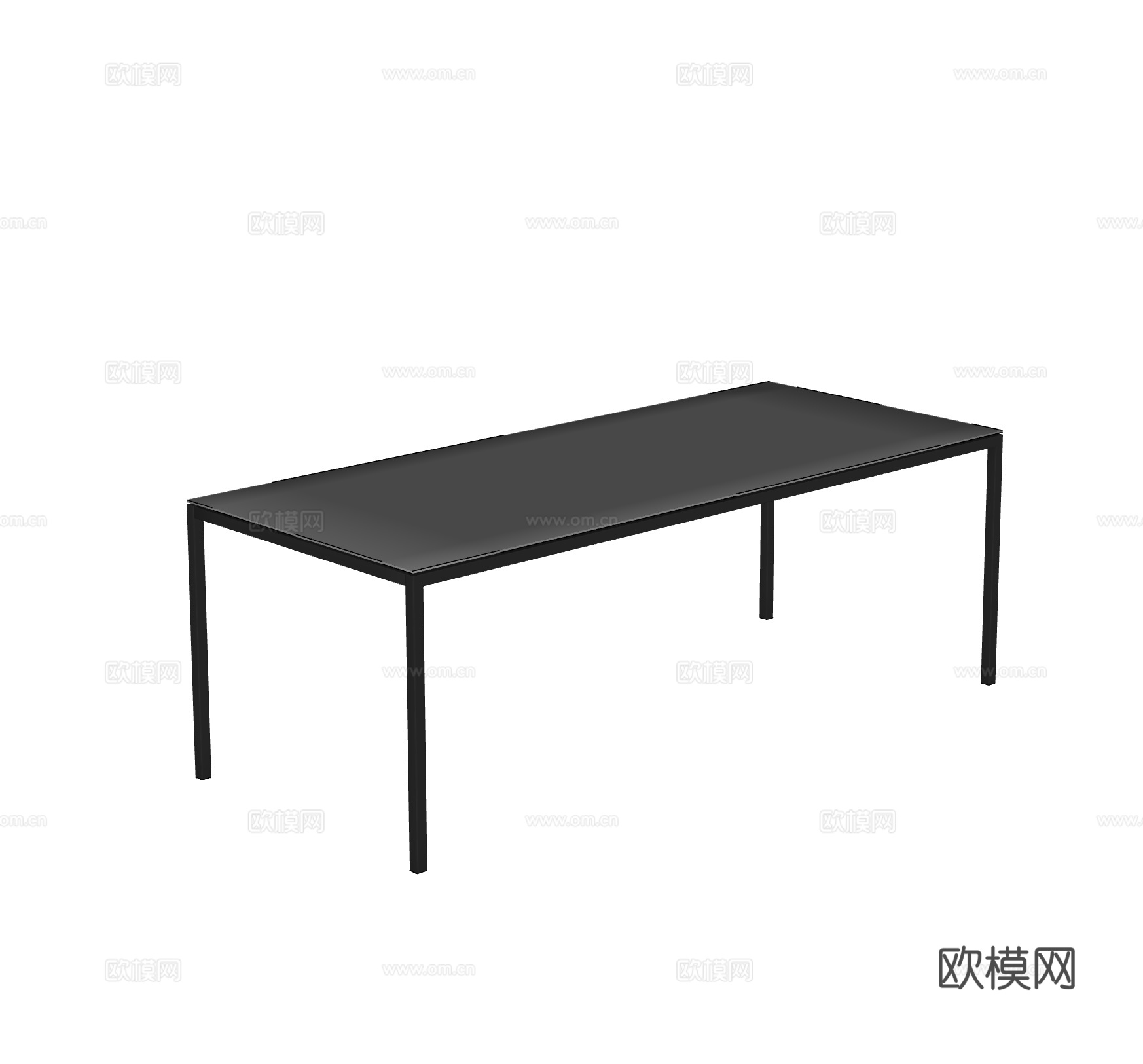 April 现代极简餐桌 极简桌子 方形桌子 极简餐桌su模型