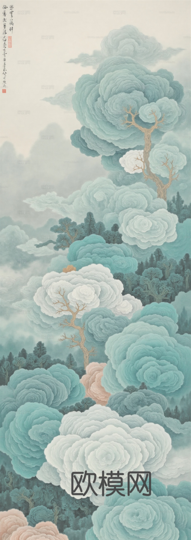 中国国画 山水画 风景水墨画