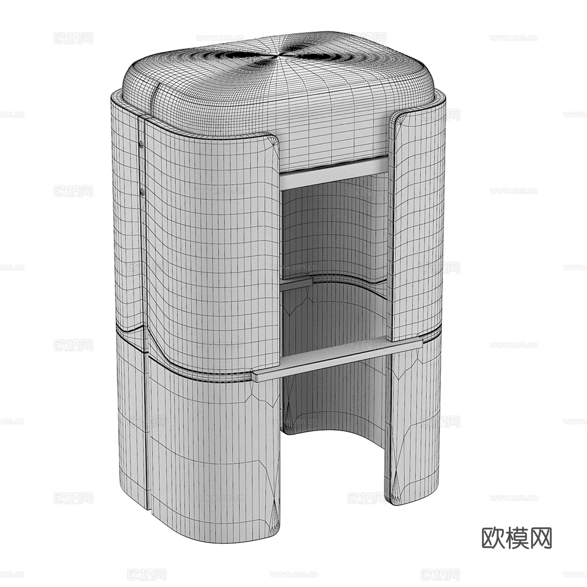 现代轻奢沙发凳 矮凳3d模型