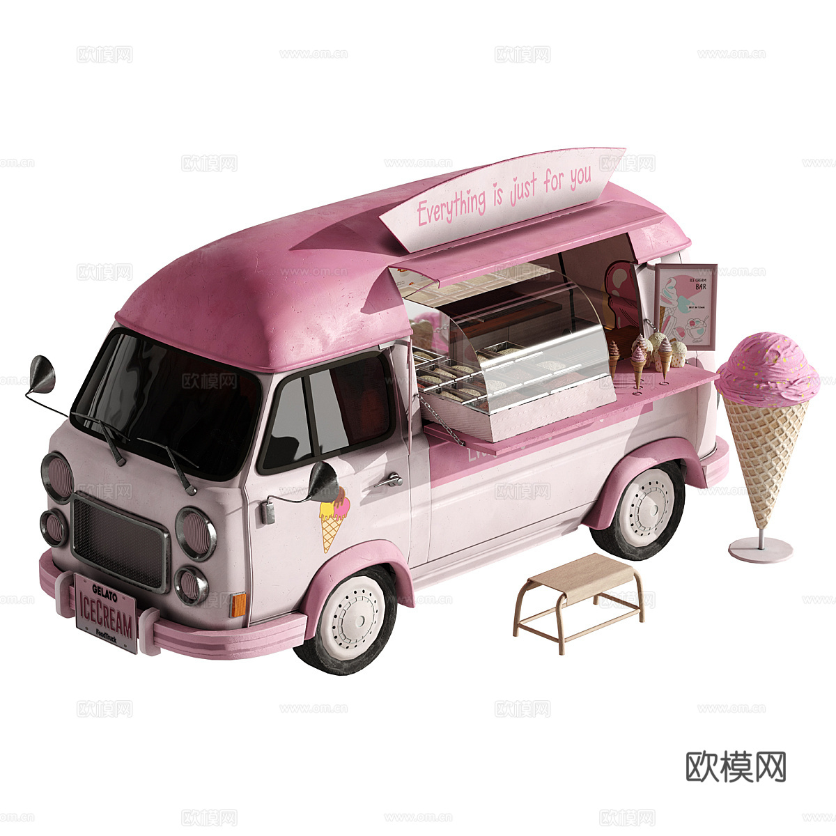 冰淇淋售卖车3d模型