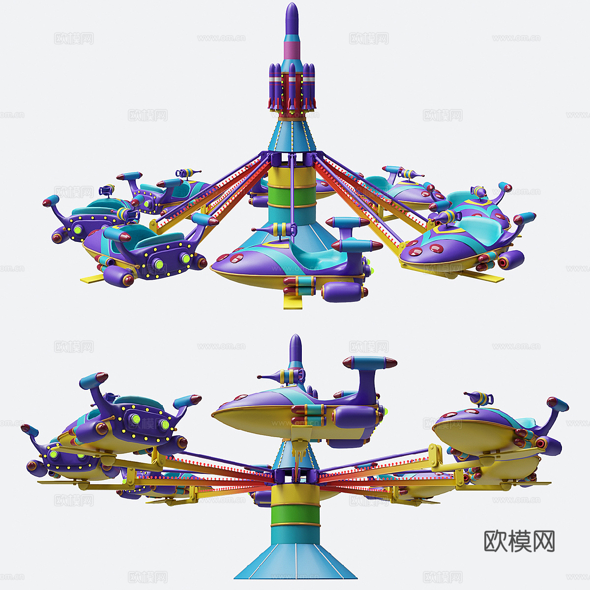 旋转飞机3d模型