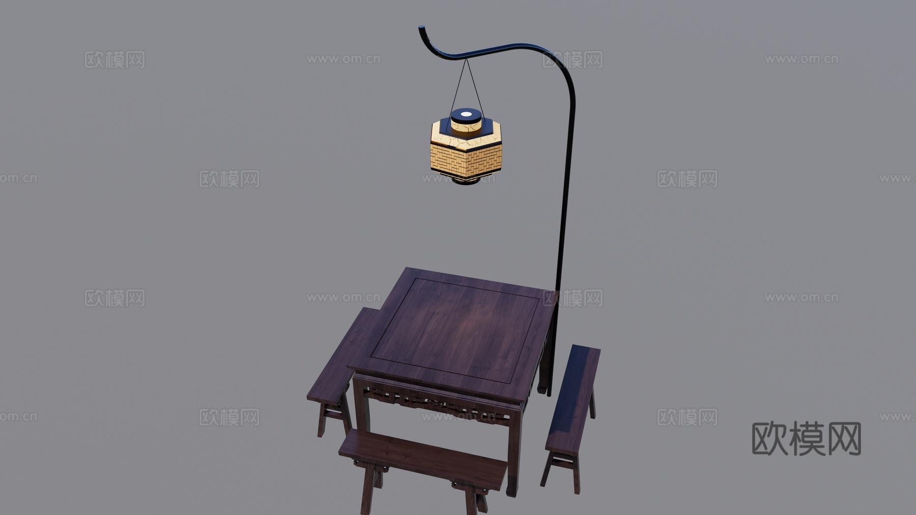 八仙桌灯具组合su模型