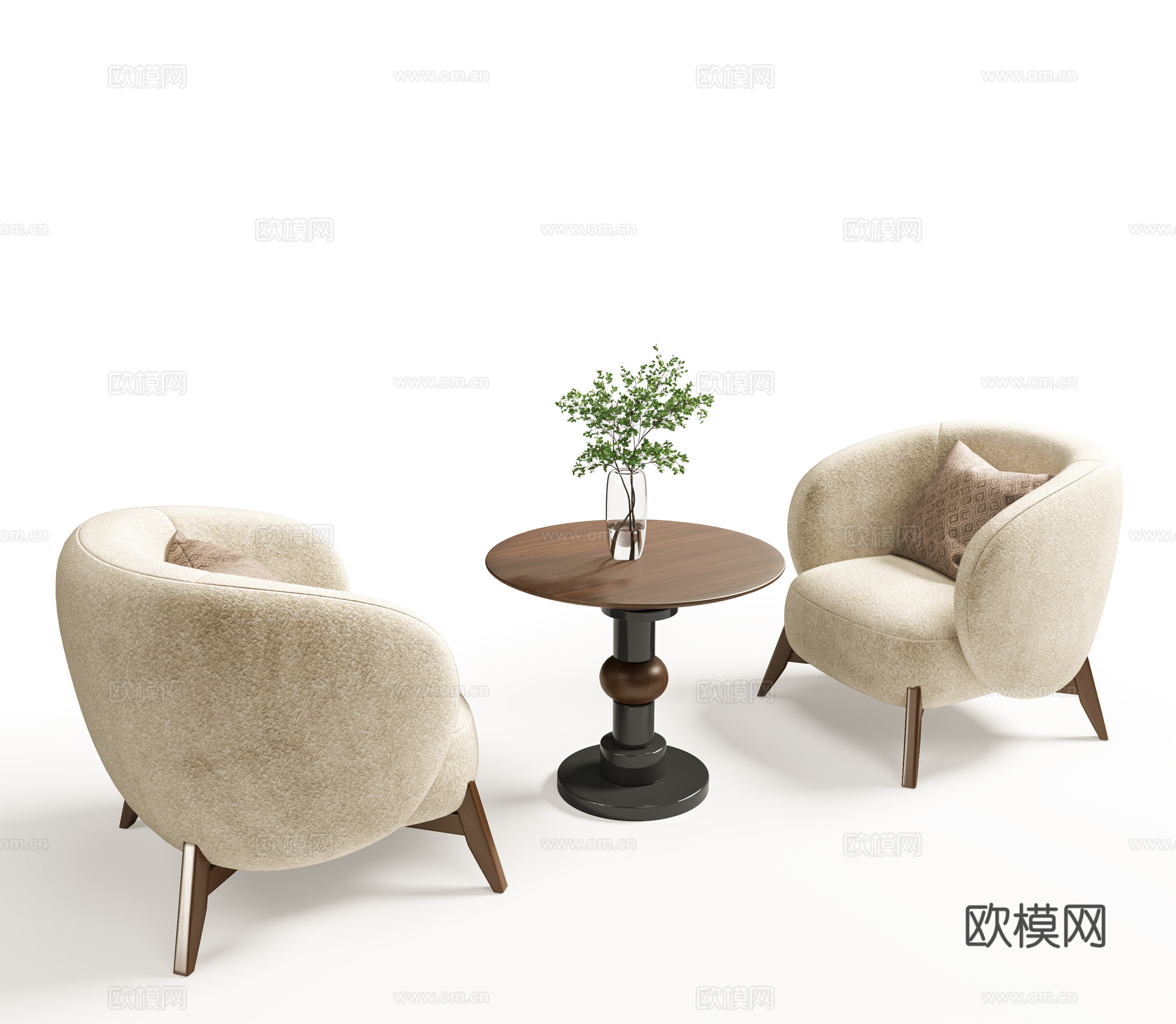现代休闲桌椅 休闲椅 圆边几 角几 咖啡桌椅 洽谈桌椅su模型