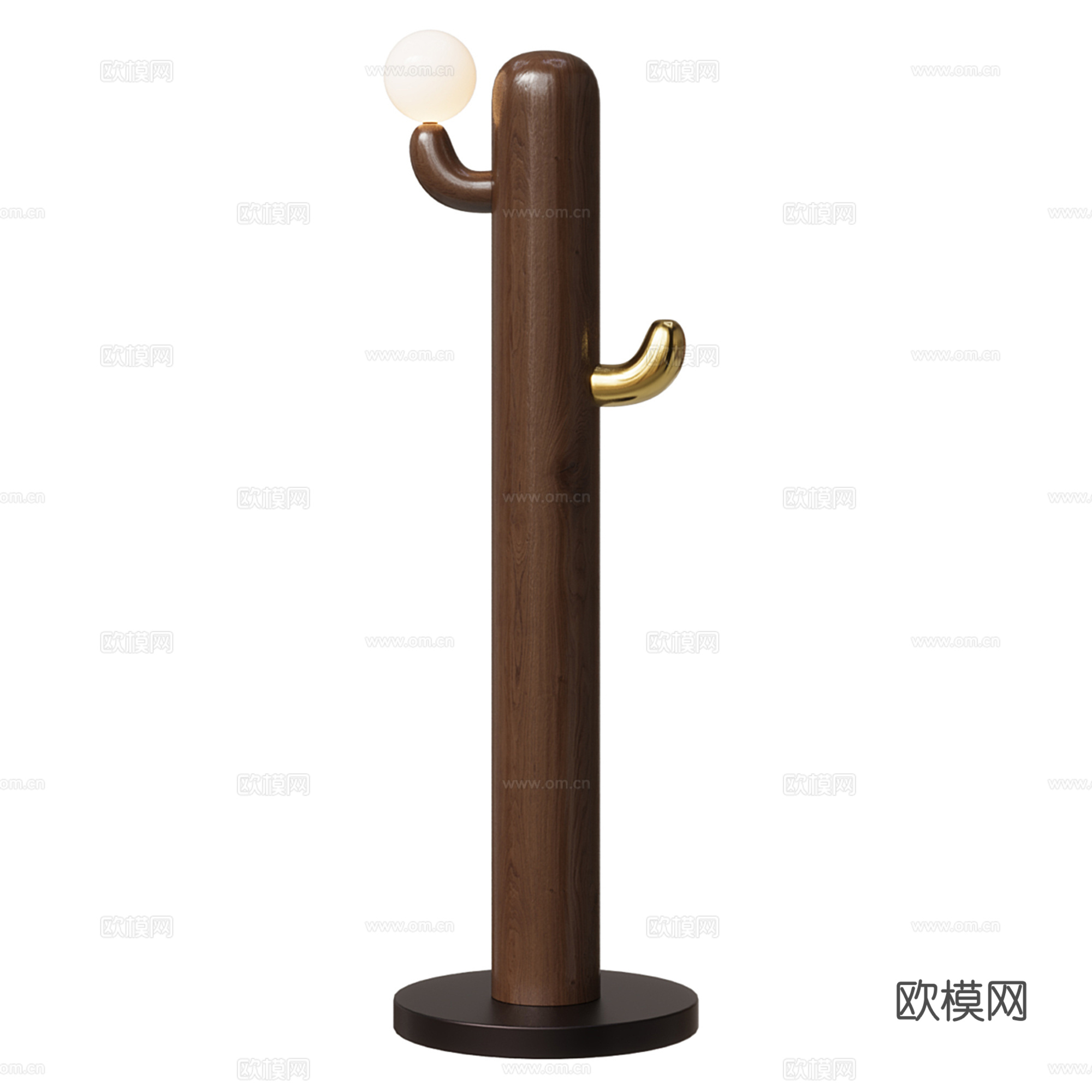 现代木质衣帽架 挂衣杆su模型