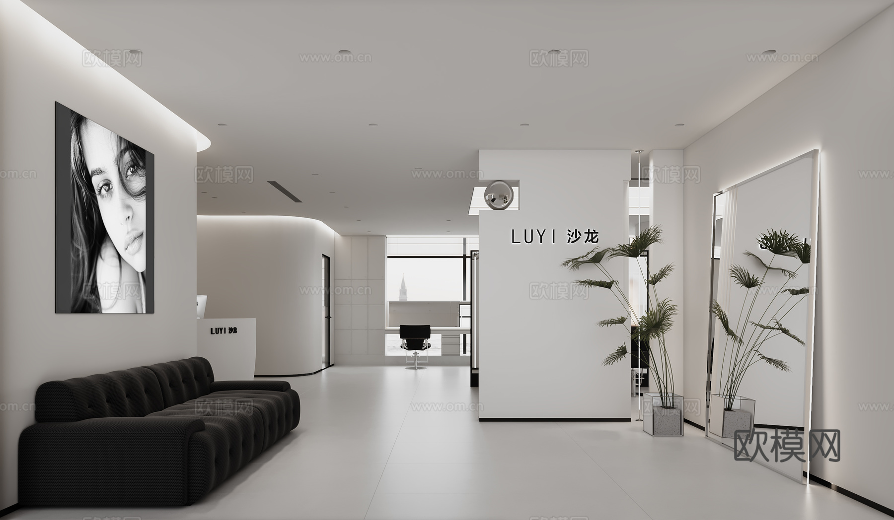 美容美发店 理发店3d模型