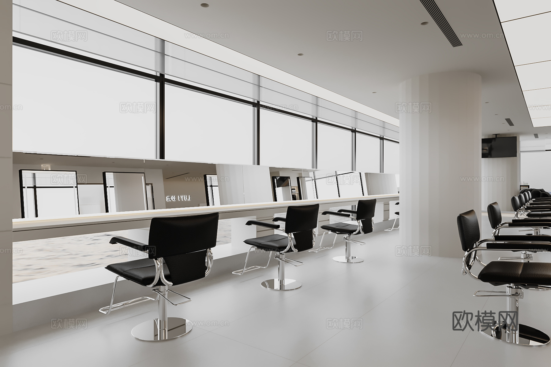美容美发店 理发店3d模型