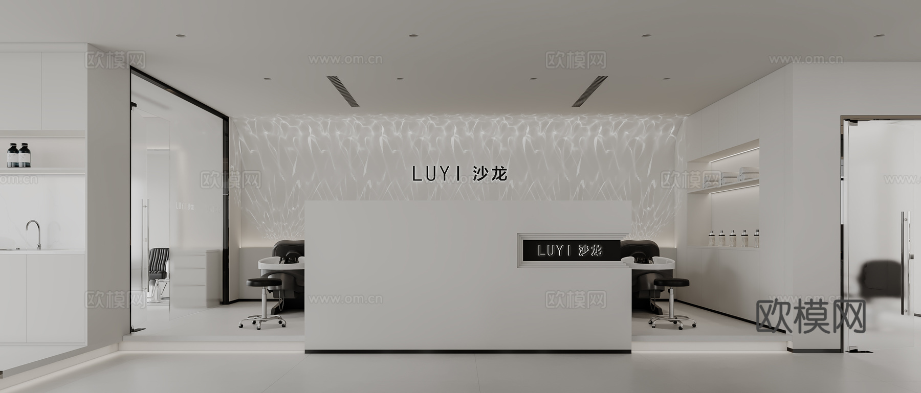 美容美发店 理发店3d模型
