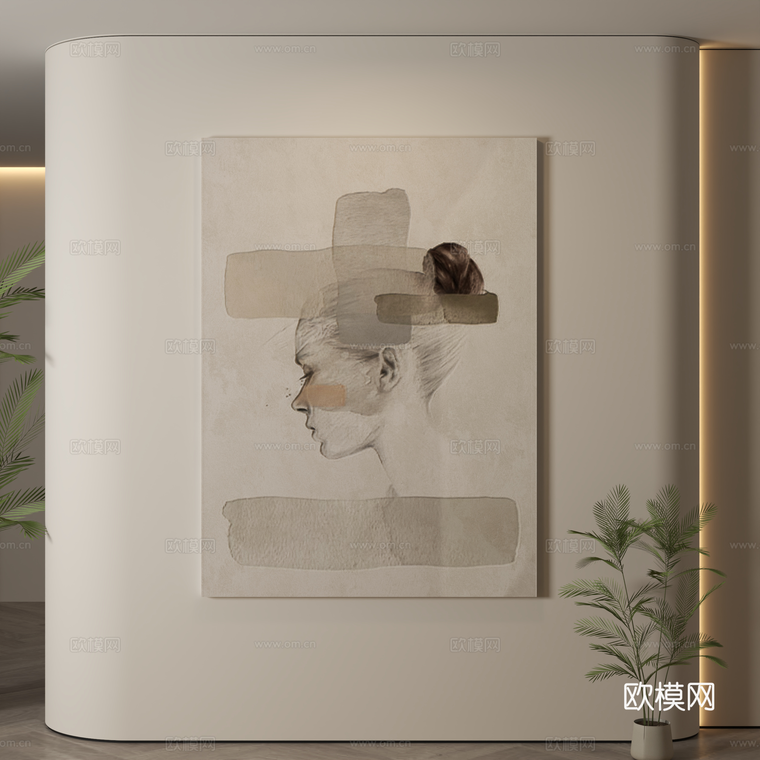 现代装饰画 装饰画 现代挂画 挂画 简约挂画3d模型