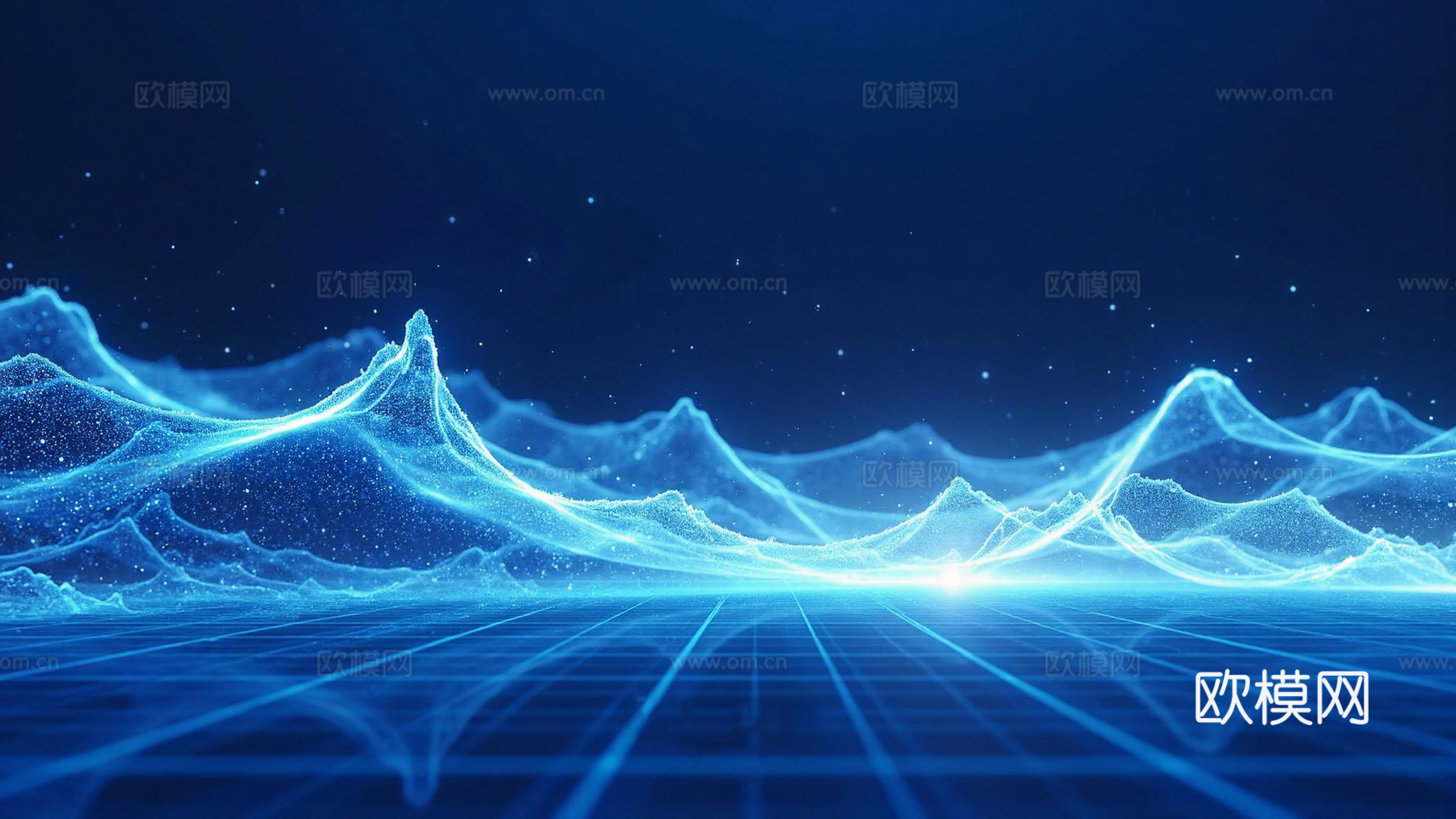 现代蓝色科技发光线条壁纸背景