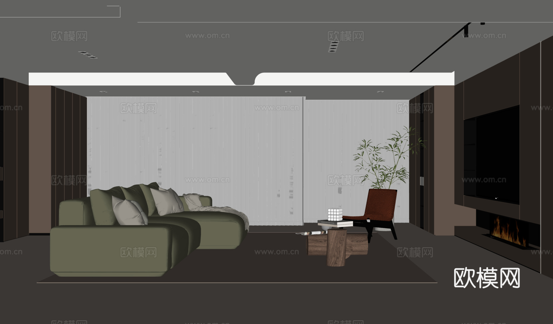 现代客厅su模型