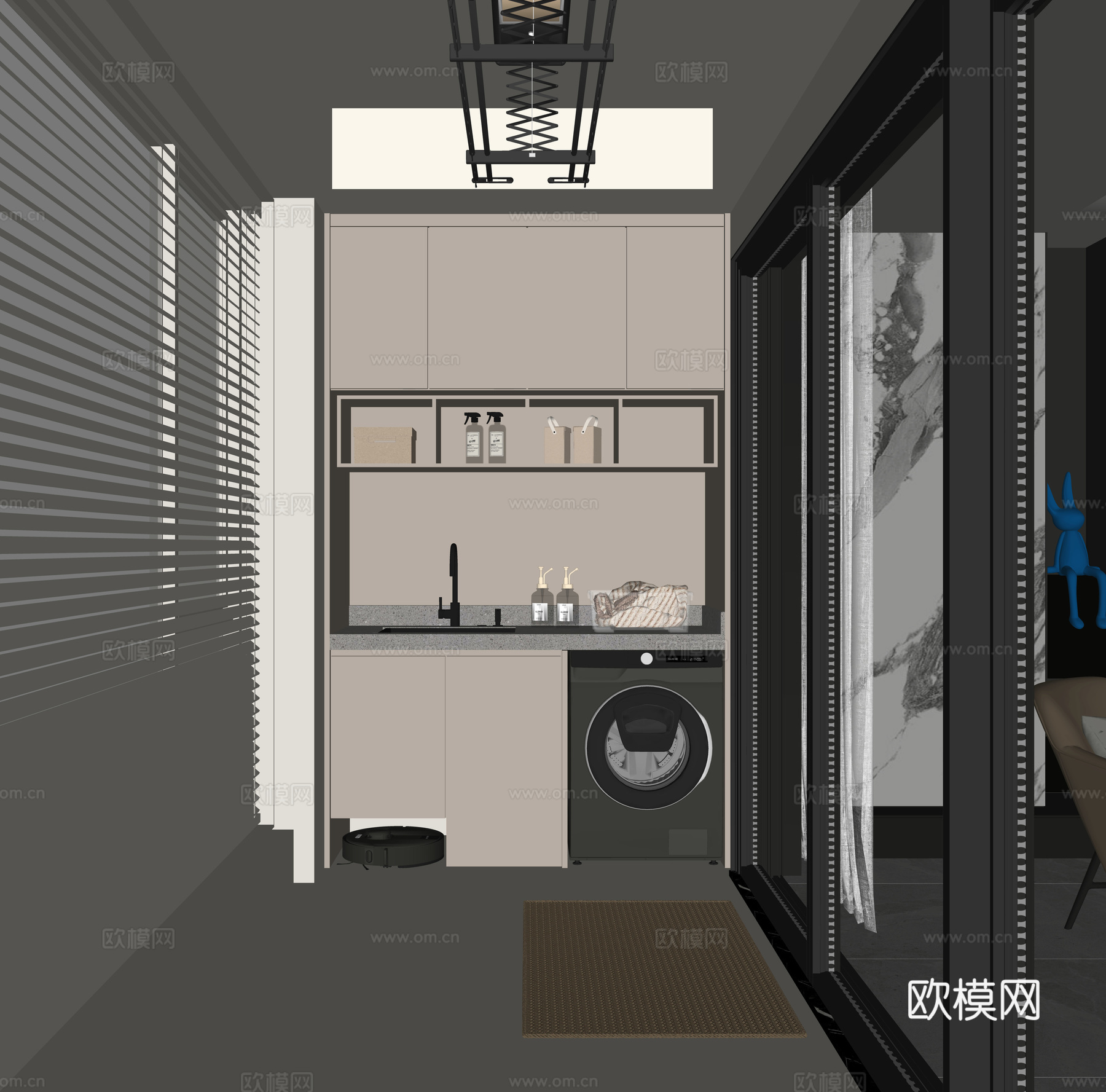 现代生活阳台su模型