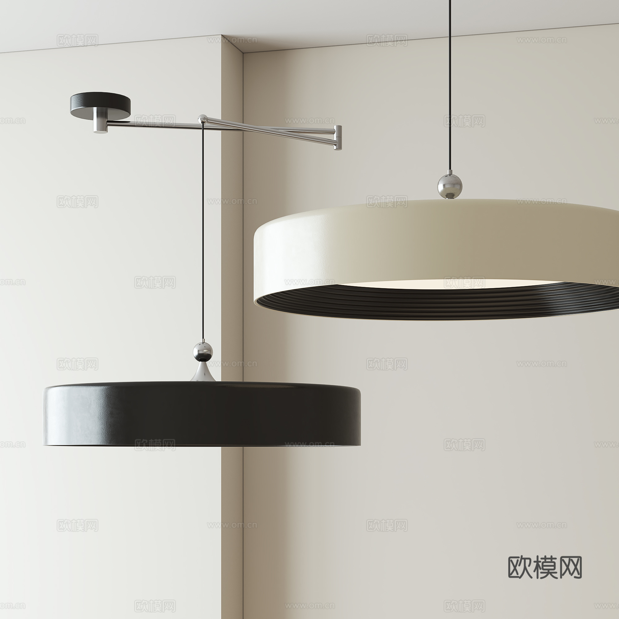 现代简约餐厅吊灯su模型