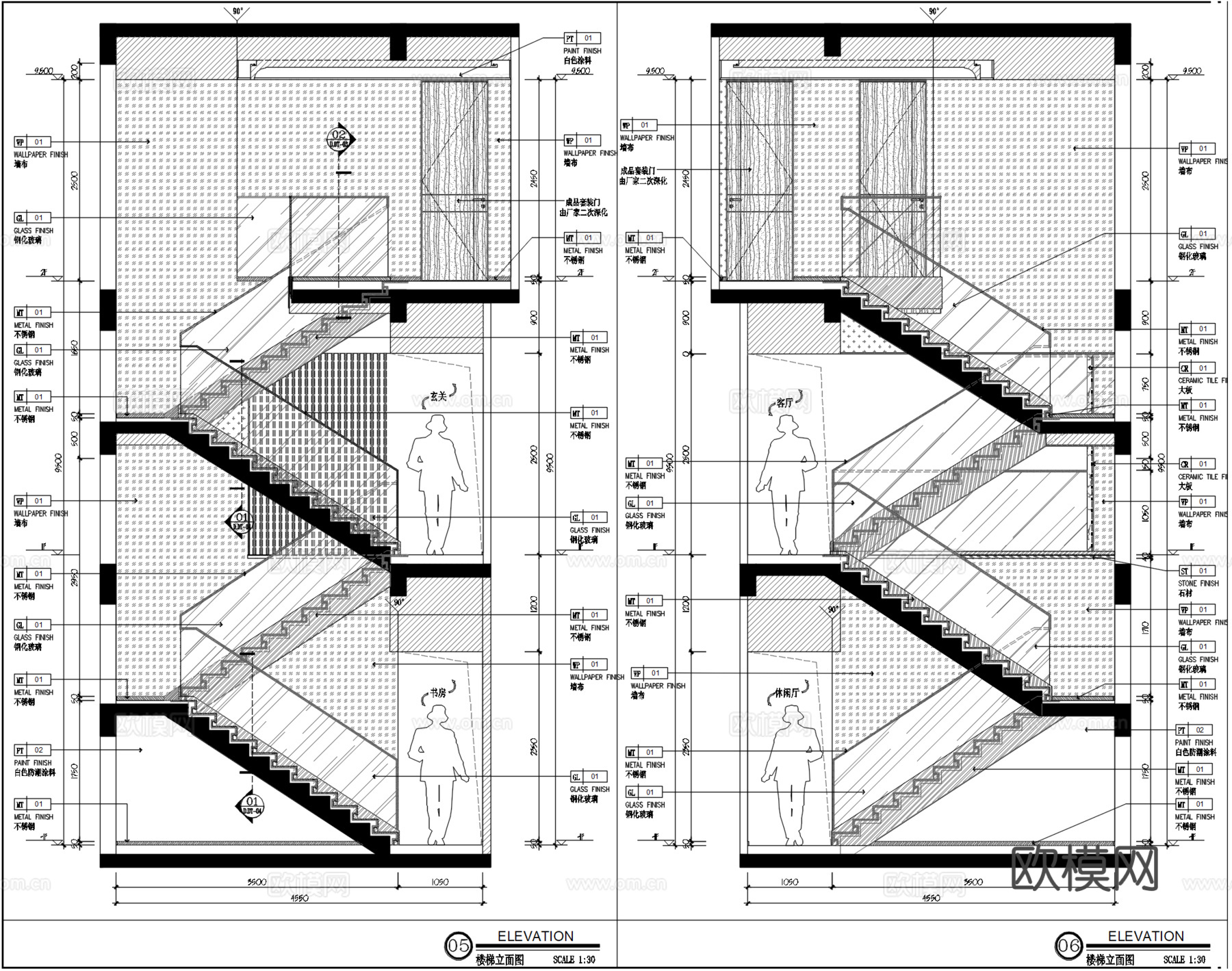 成都龙湖九里熙上叠墅样板间CAD施工图+实景图cad施工图
