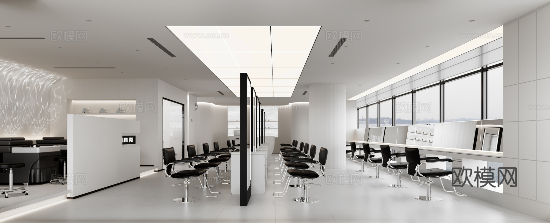 美容美发店 理发店3d模型