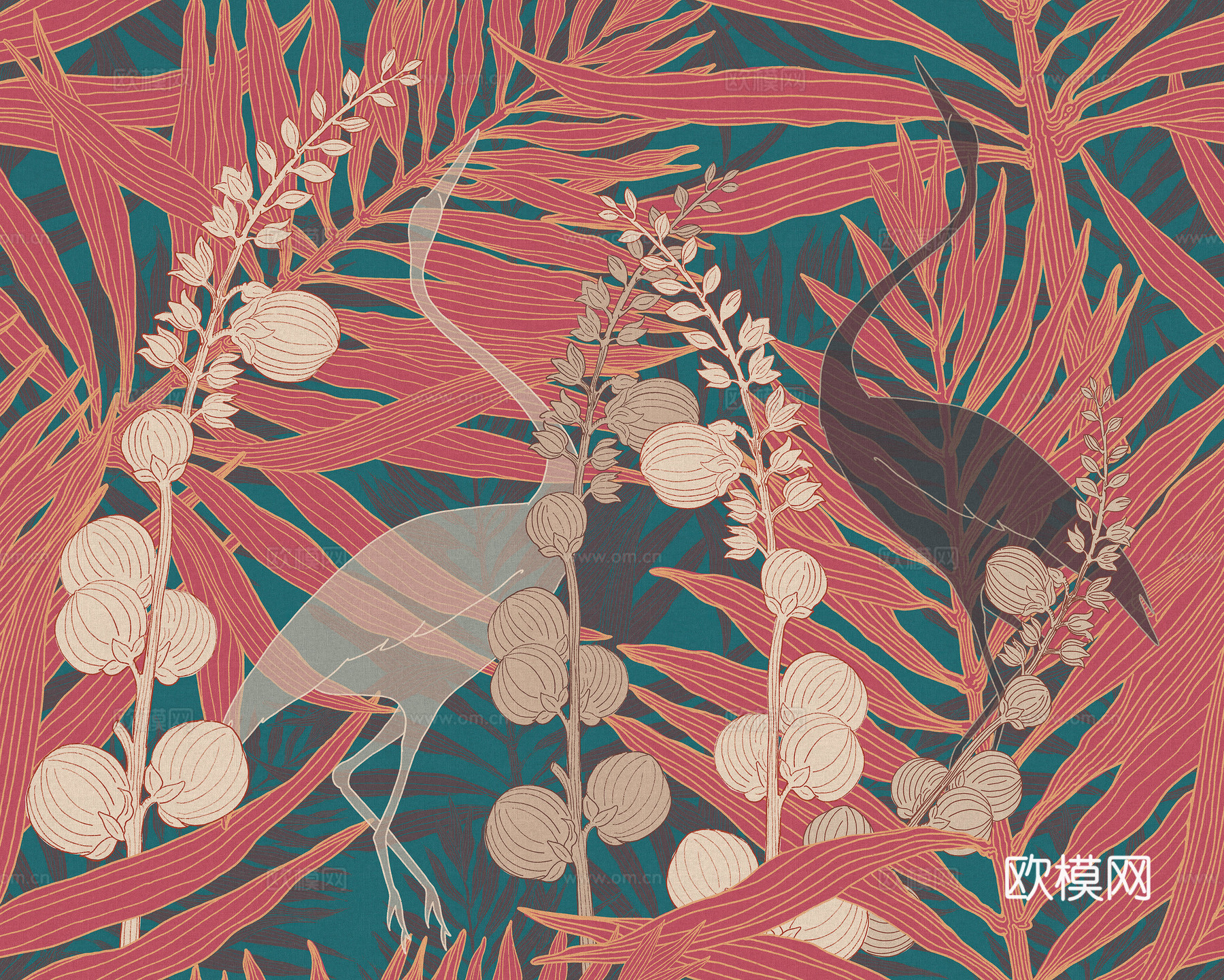 红色动植物壁纸