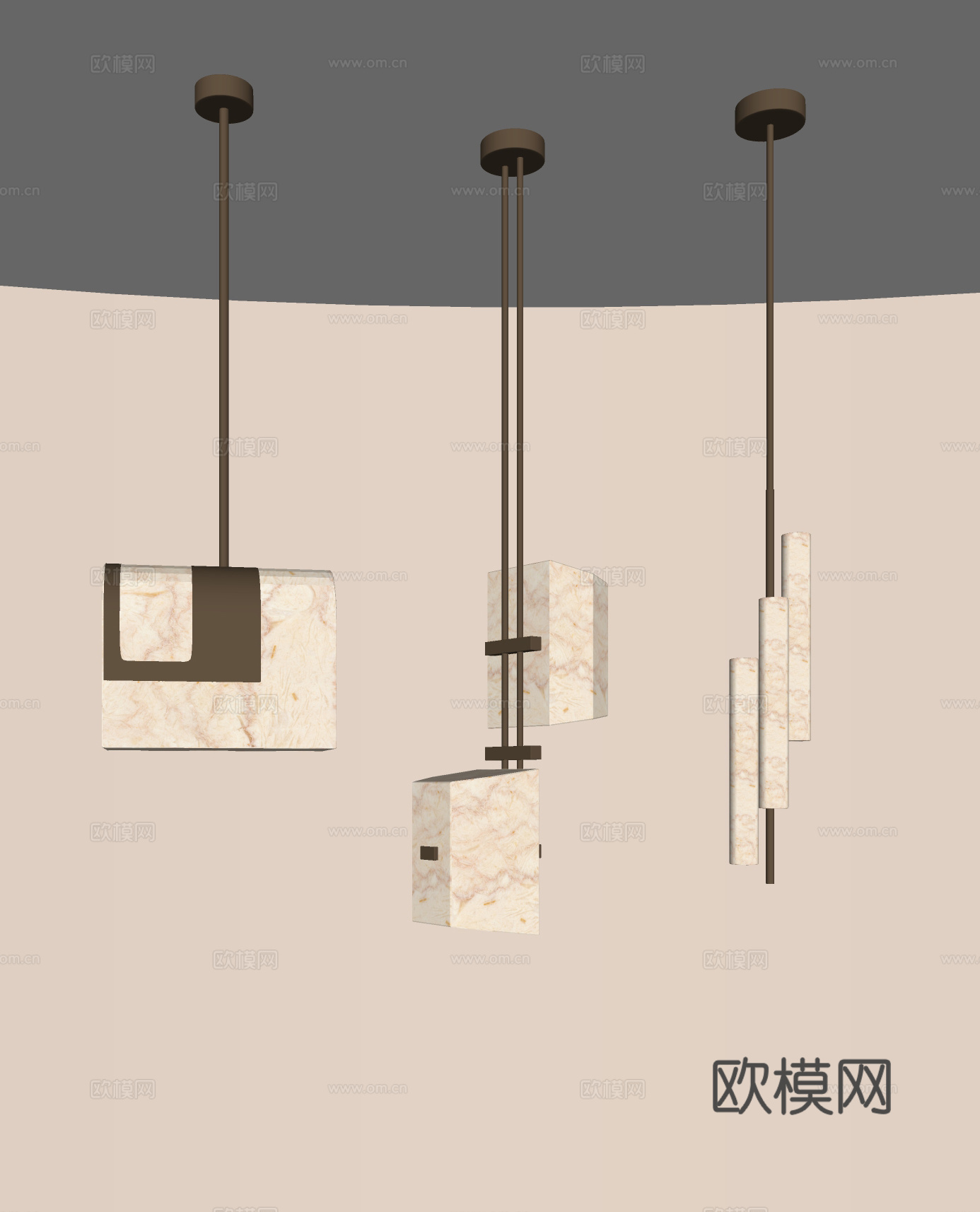 现代轻奢吊灯 复古吊灯 吧台吊灯 床头吊灯 餐厅吊灯su模型