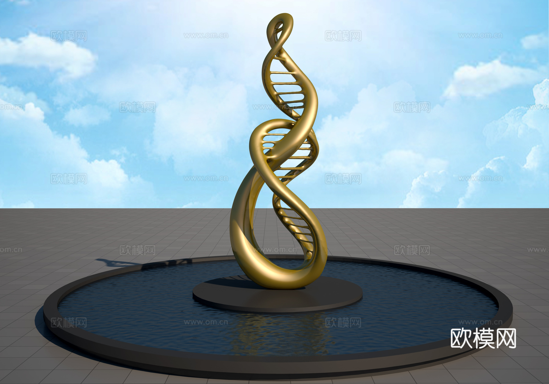 生命科学基因雕塑3d模型