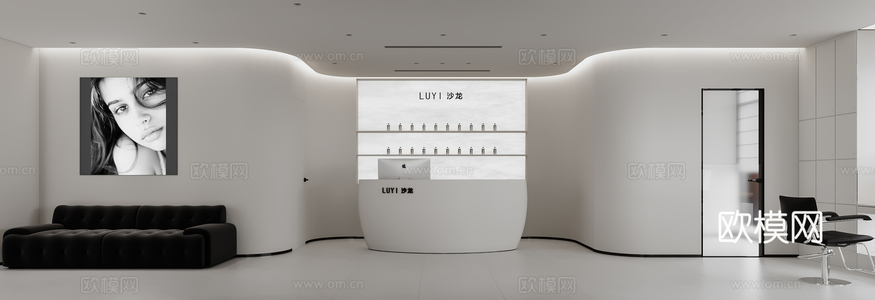 美容美发店 理发店3d模型