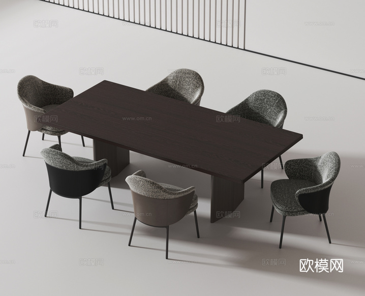 现代餐桌椅3d模型下载