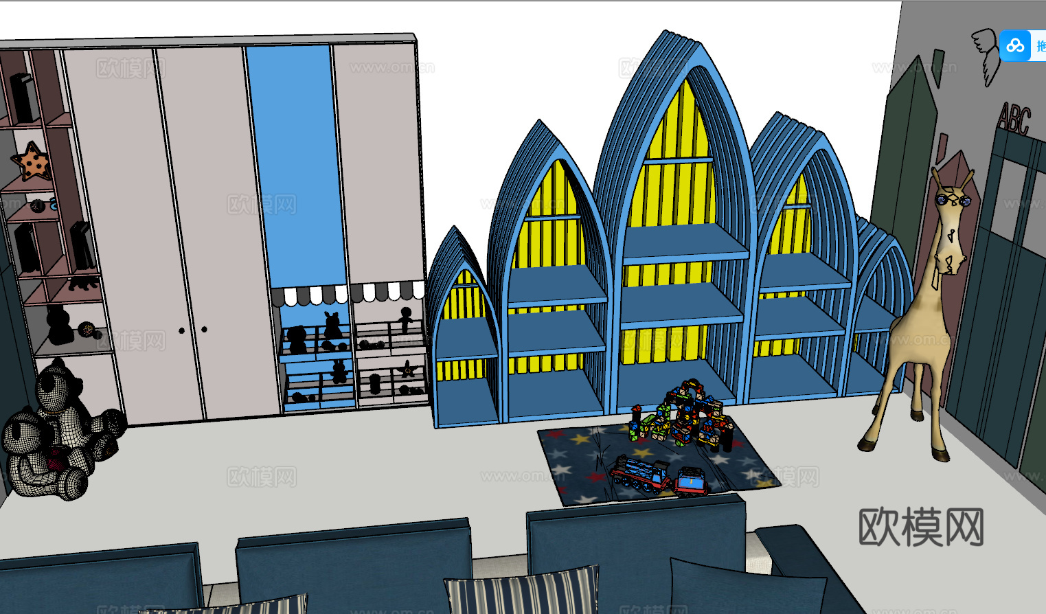 地中海室内设计su模型下载（渲染图2）