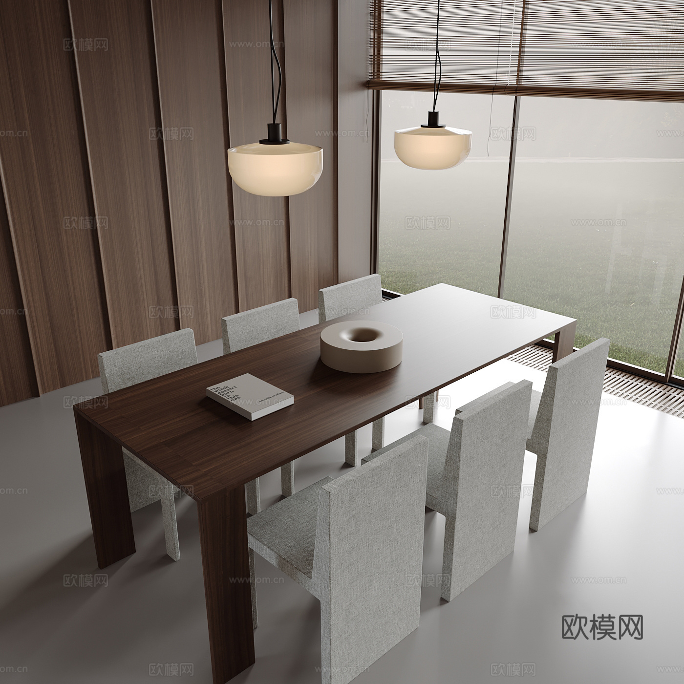 现代餐厅 餐桌椅su模型