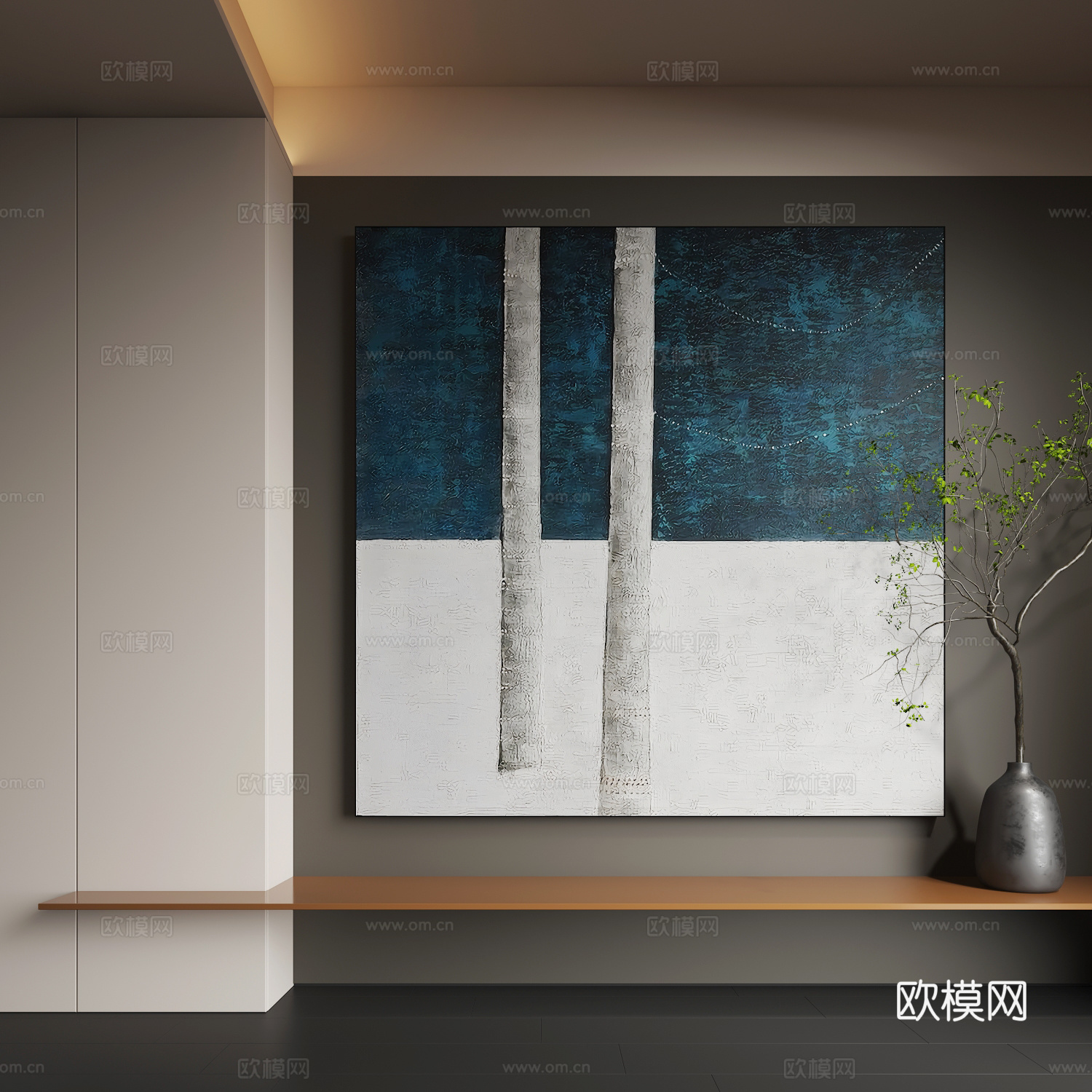 现代挂画 现代装饰画 抽象画 客厅挂画3d模型