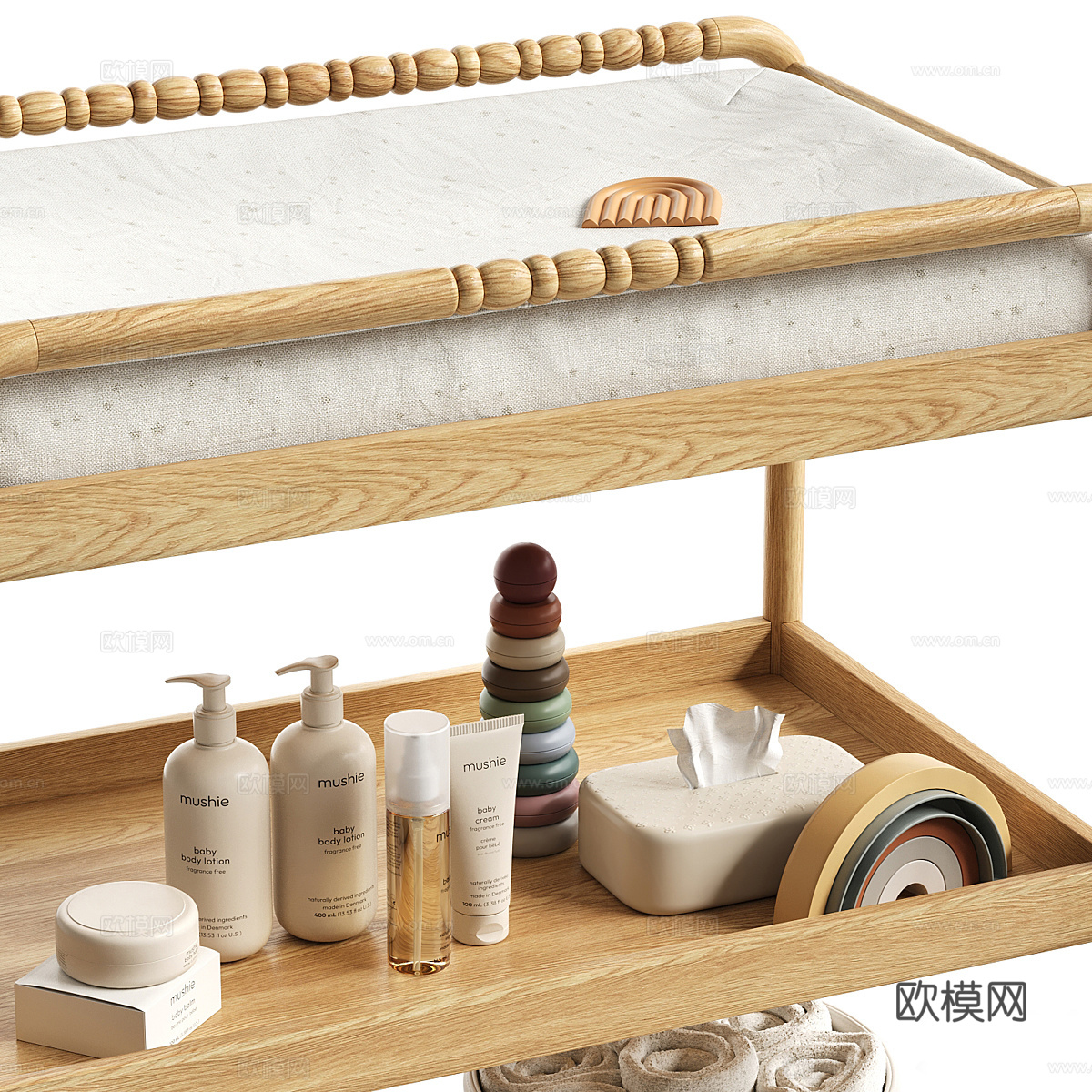 原木风 尿布台3d模型