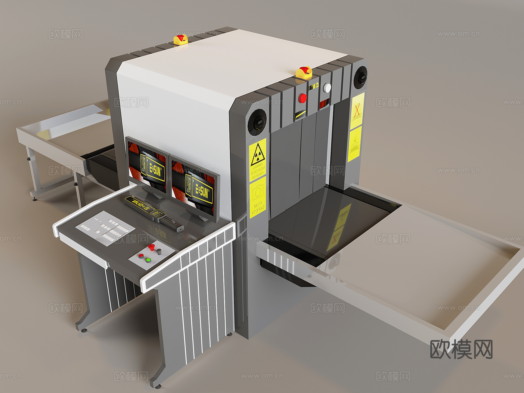 机场高铁站安检机 安检设备通道闸机3d模型