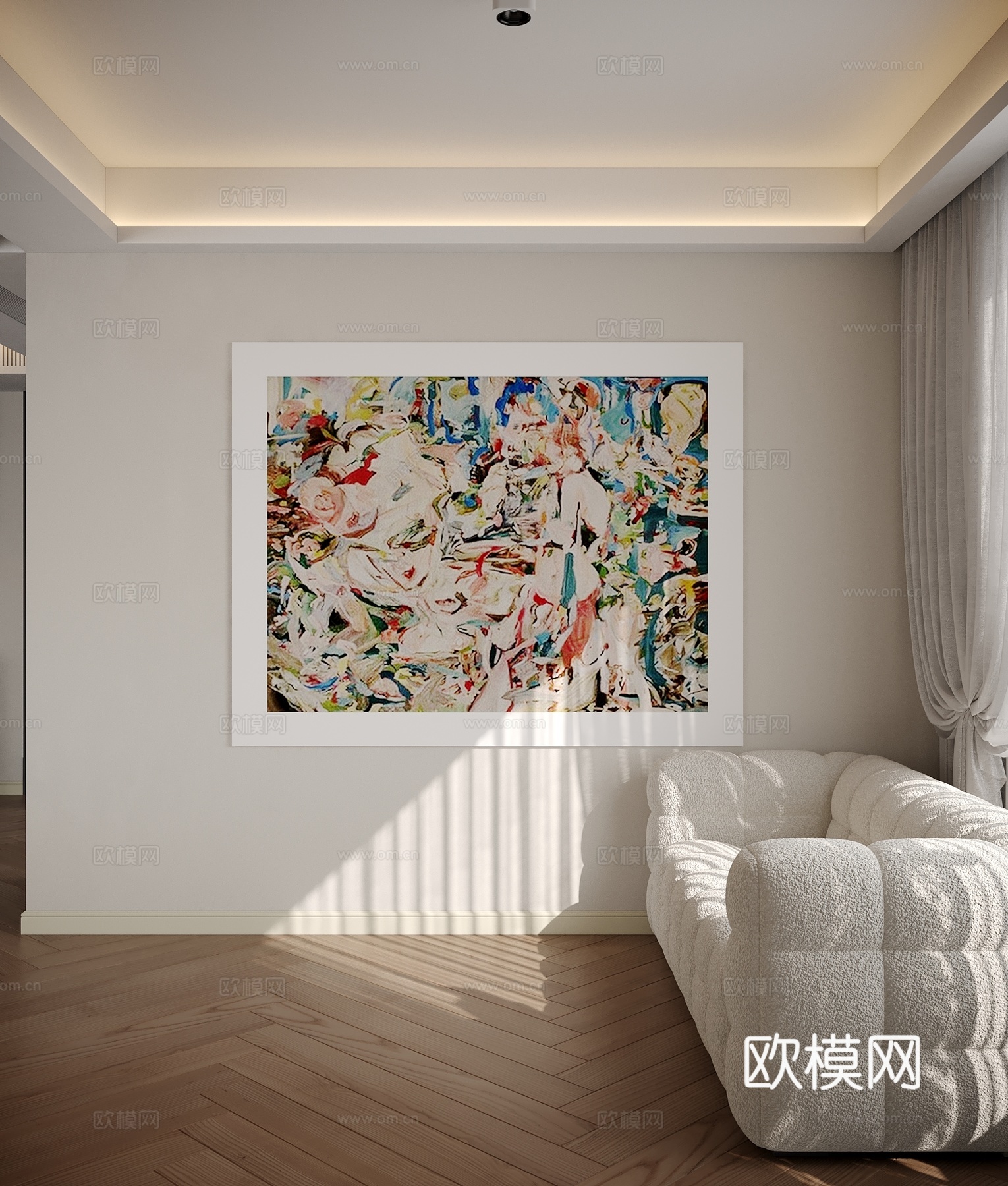 现代挂画 装饰画 抽象画3d模型