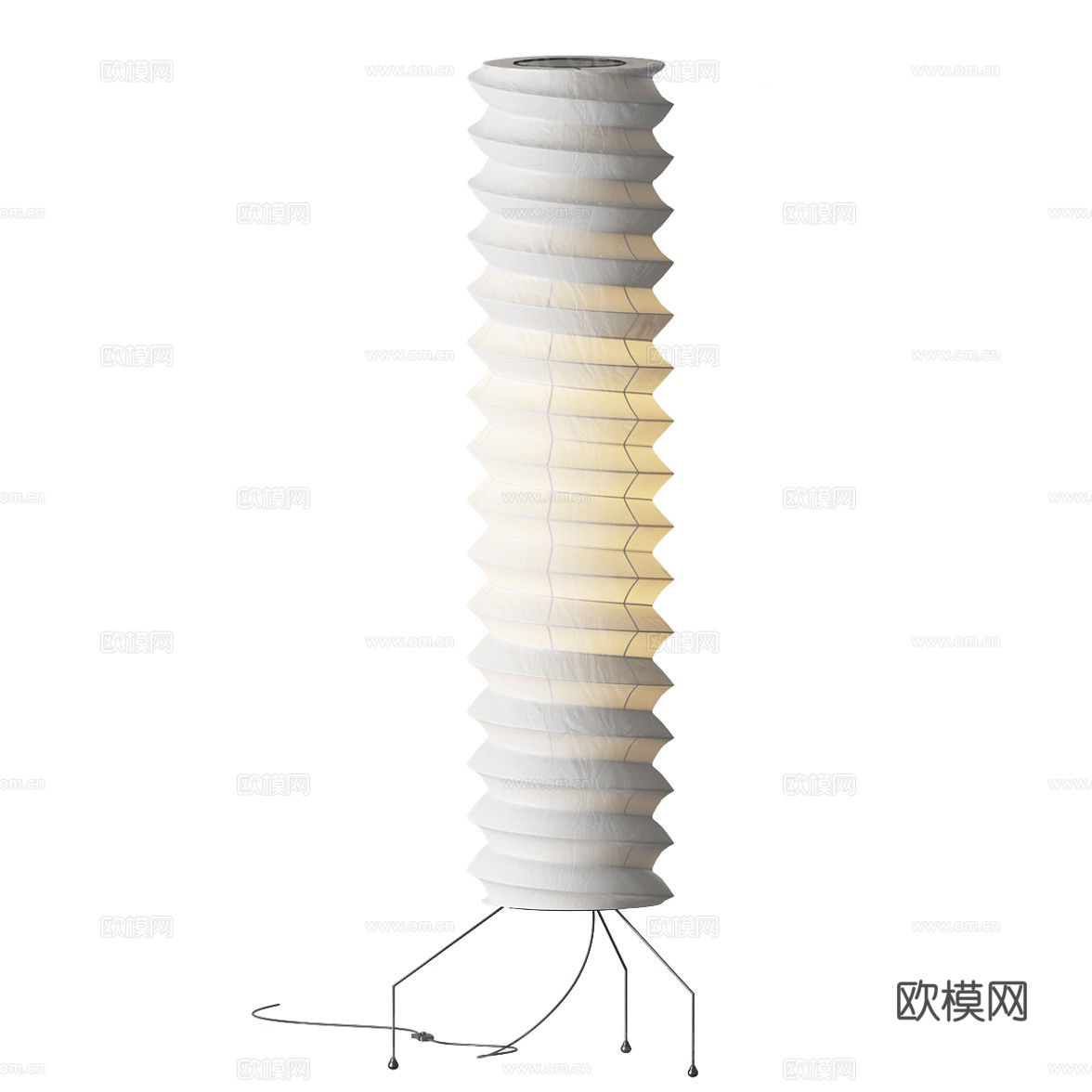 新中式侘寂羊皮纸落地灯3d模型