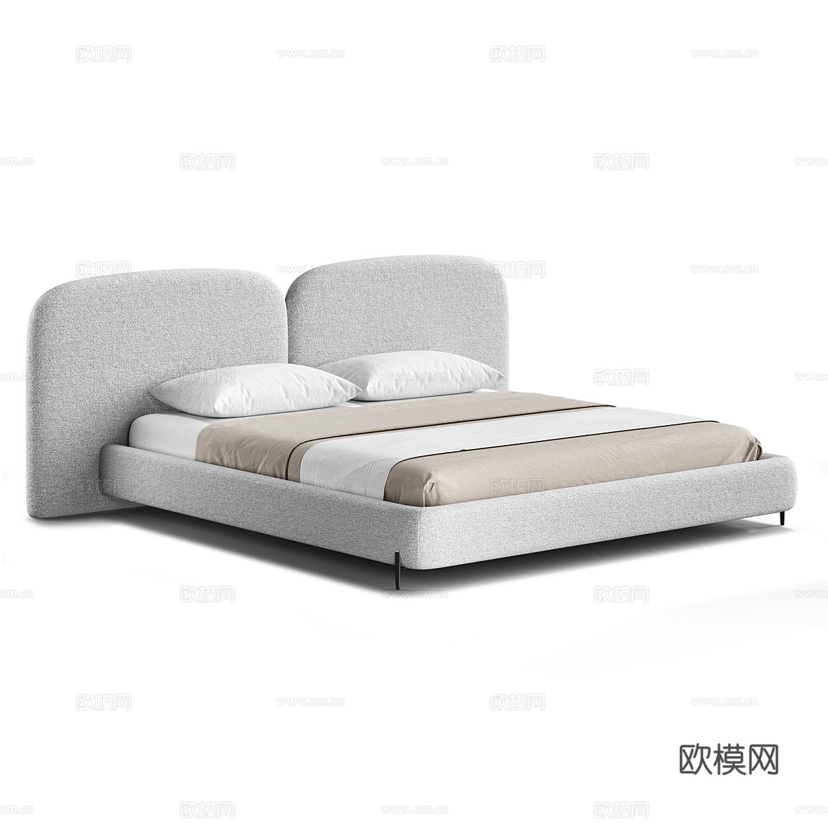 双人床3d模型下载