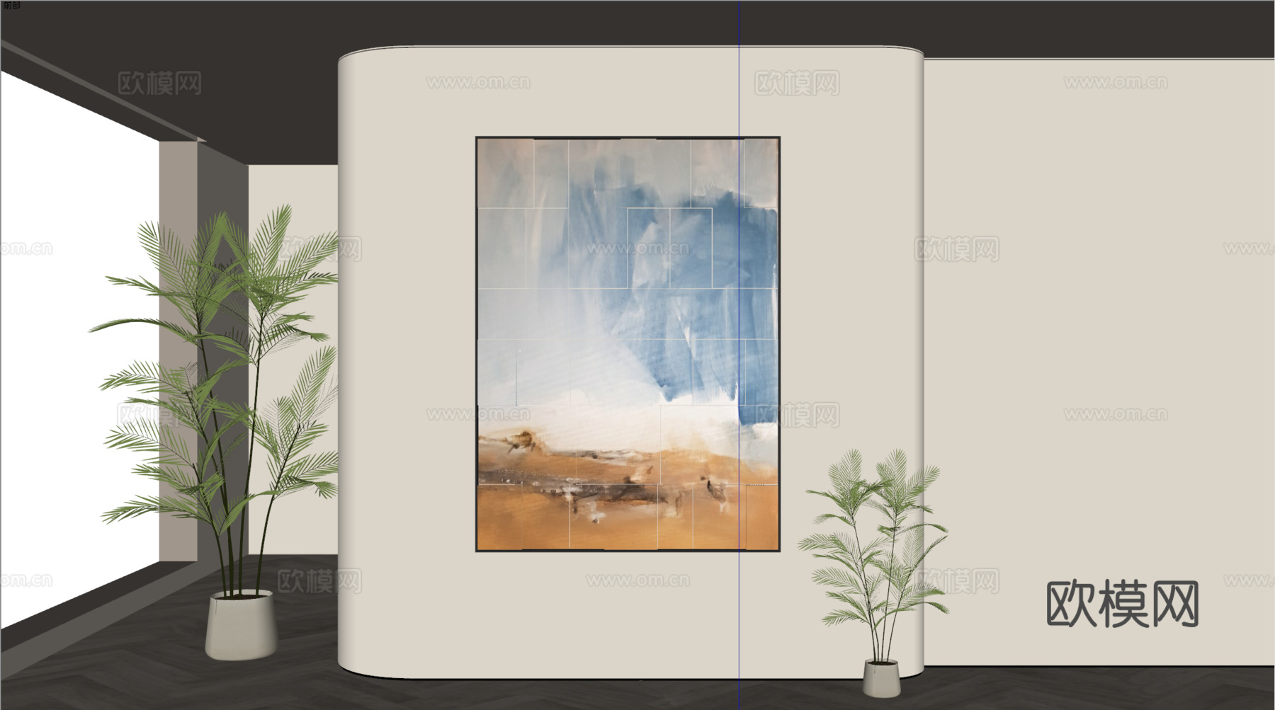 现代装饰画 装饰画 现代挂画 挂画 简约挂画su模型