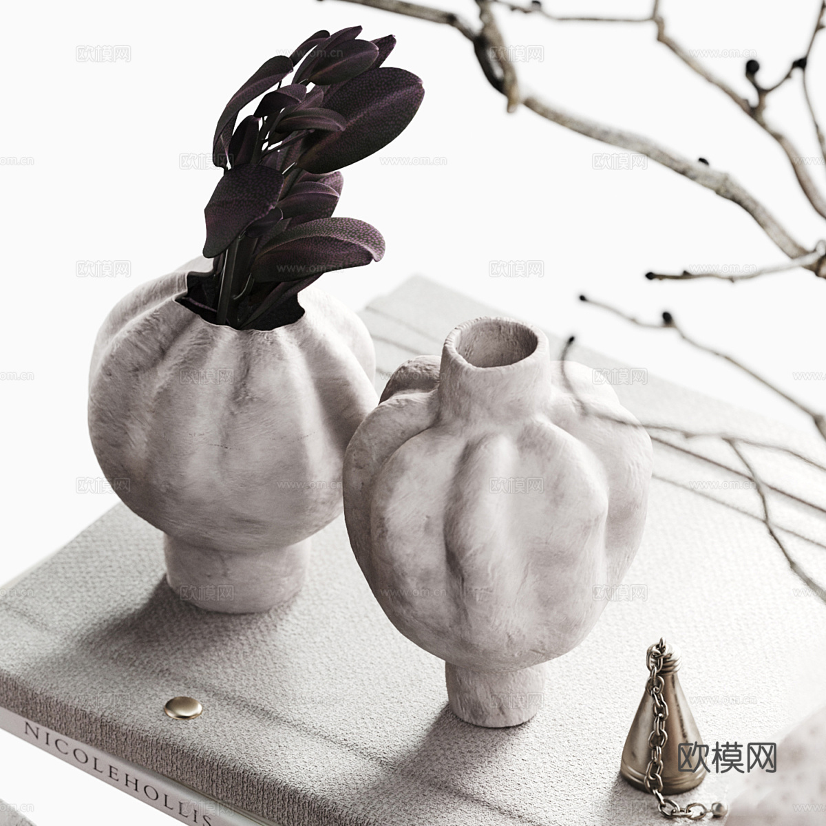 新中式轻奢饰品摆件组合3d模型