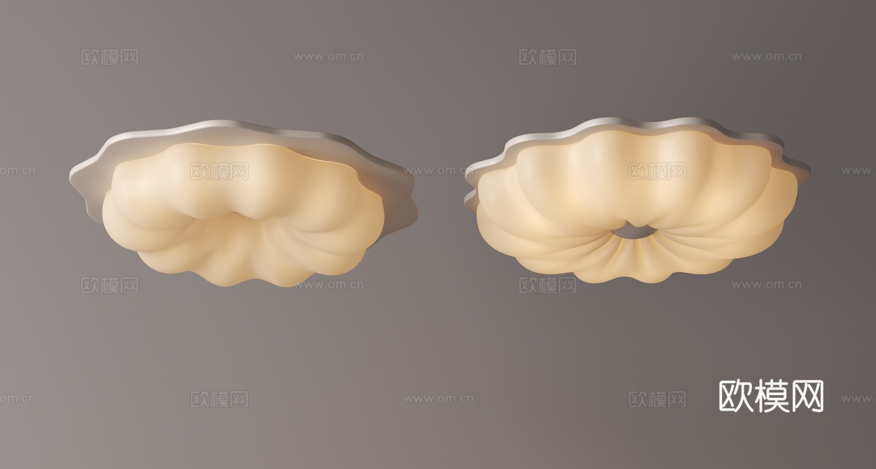 现代奶油风吸顶灯3d模型