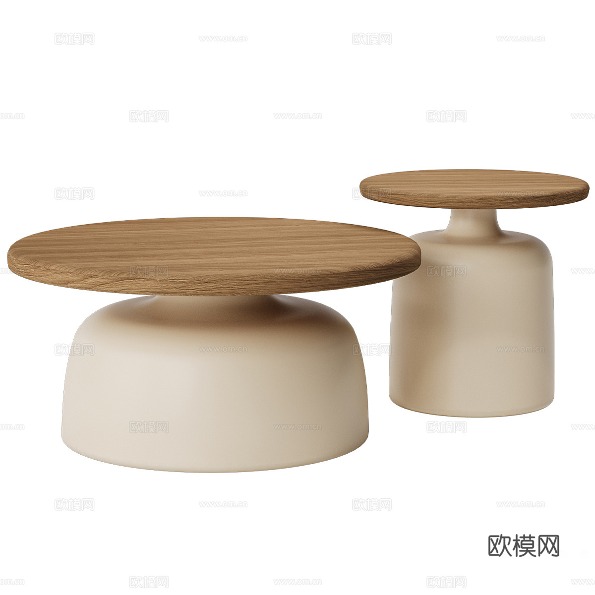 现代奶油风茶几3d模型