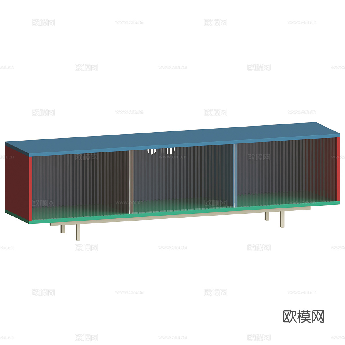现代意式彩色电视柜3d模型